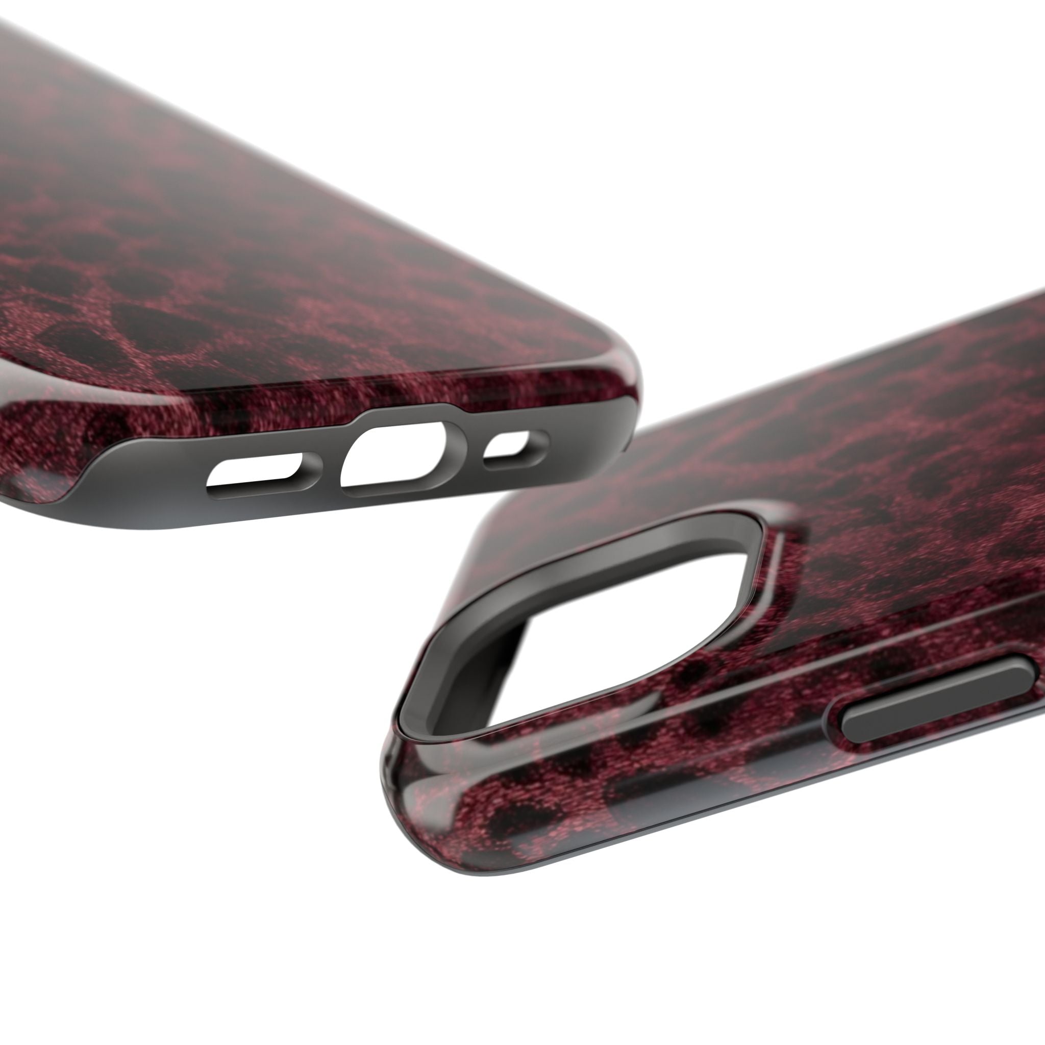 Burgundy Leopard Magnetic Phone Case | MagSafe Compatible Shockproof Protective Cover