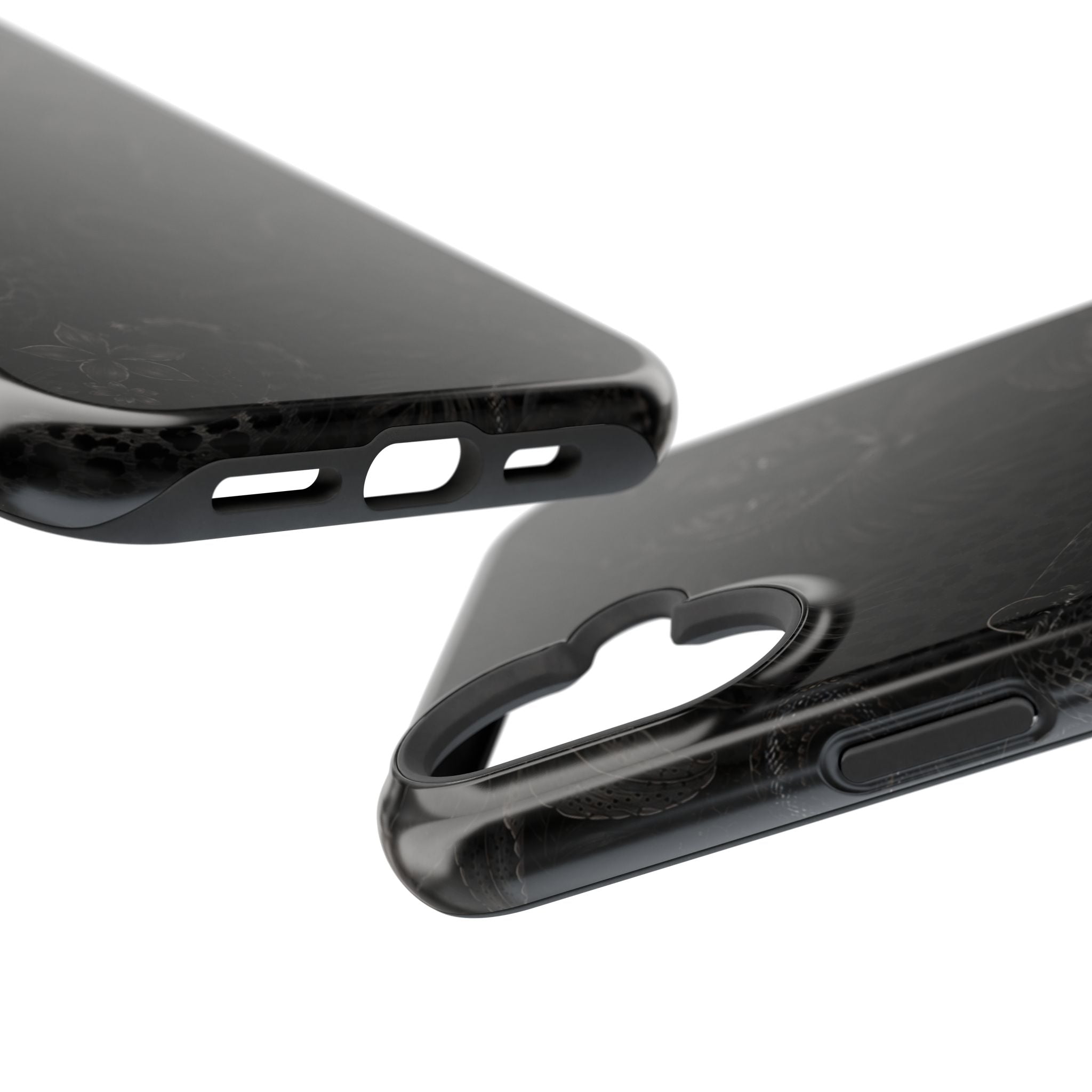 Black Floral Leopard Magnetic Impact-Resistant Phone Case | MagSafe Compatible Shockproof Cover