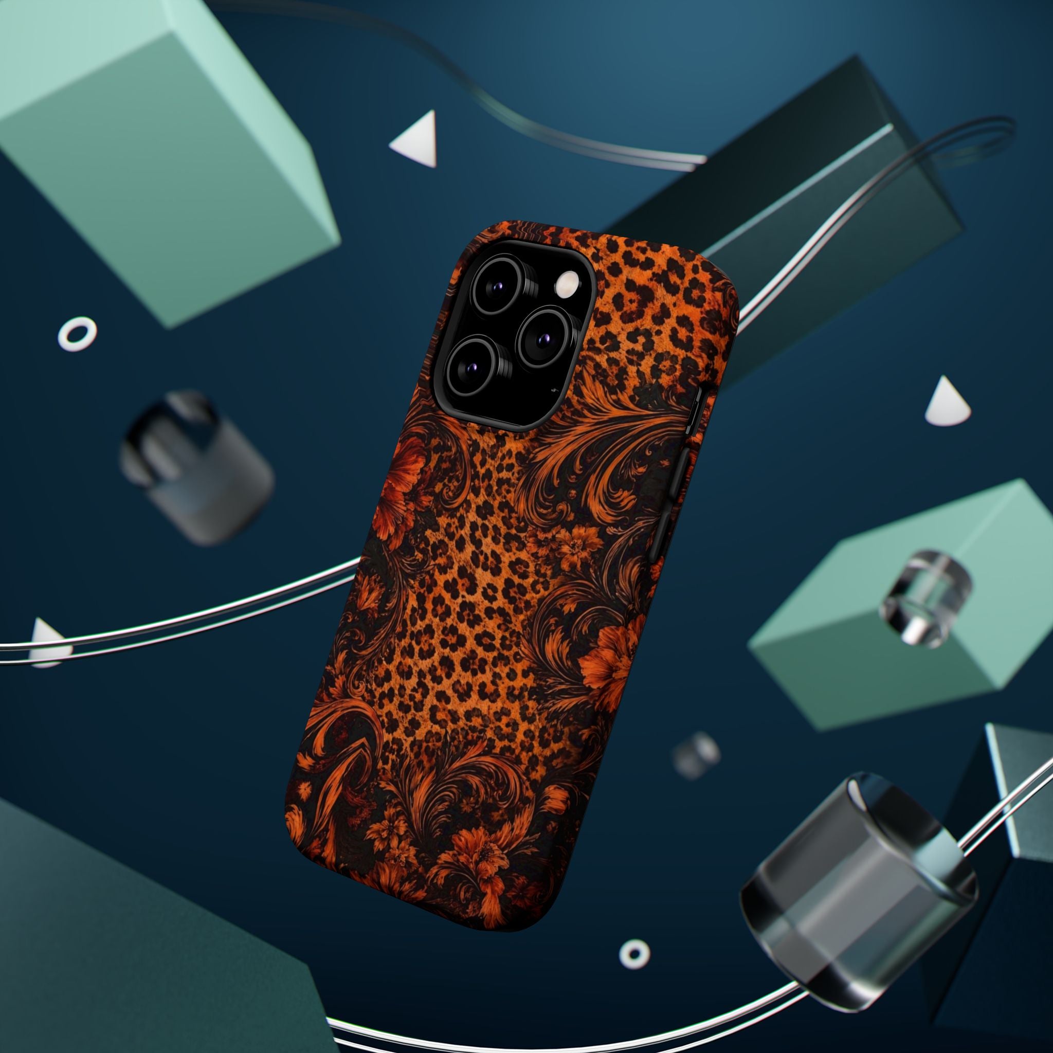 Leopard Baroque Magnetic Phone Case | MagSafe Compatible Shockproof Protective Cover