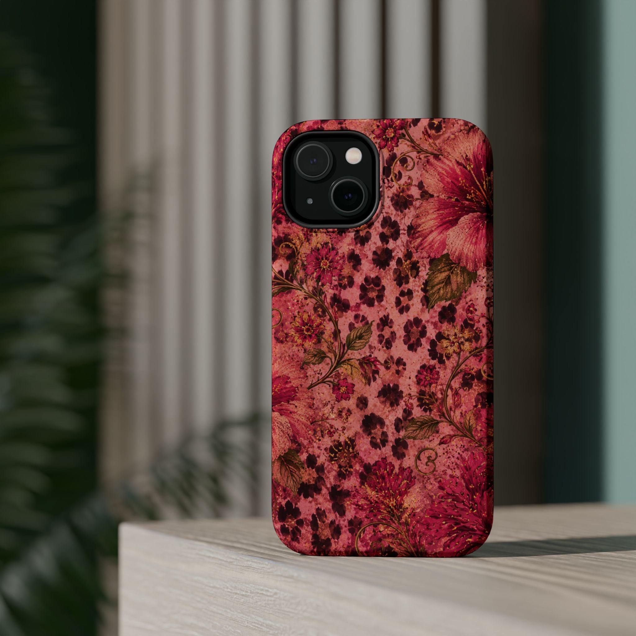 Floral Vintage Rose Magnetic Impact-Resistant Phone Case
