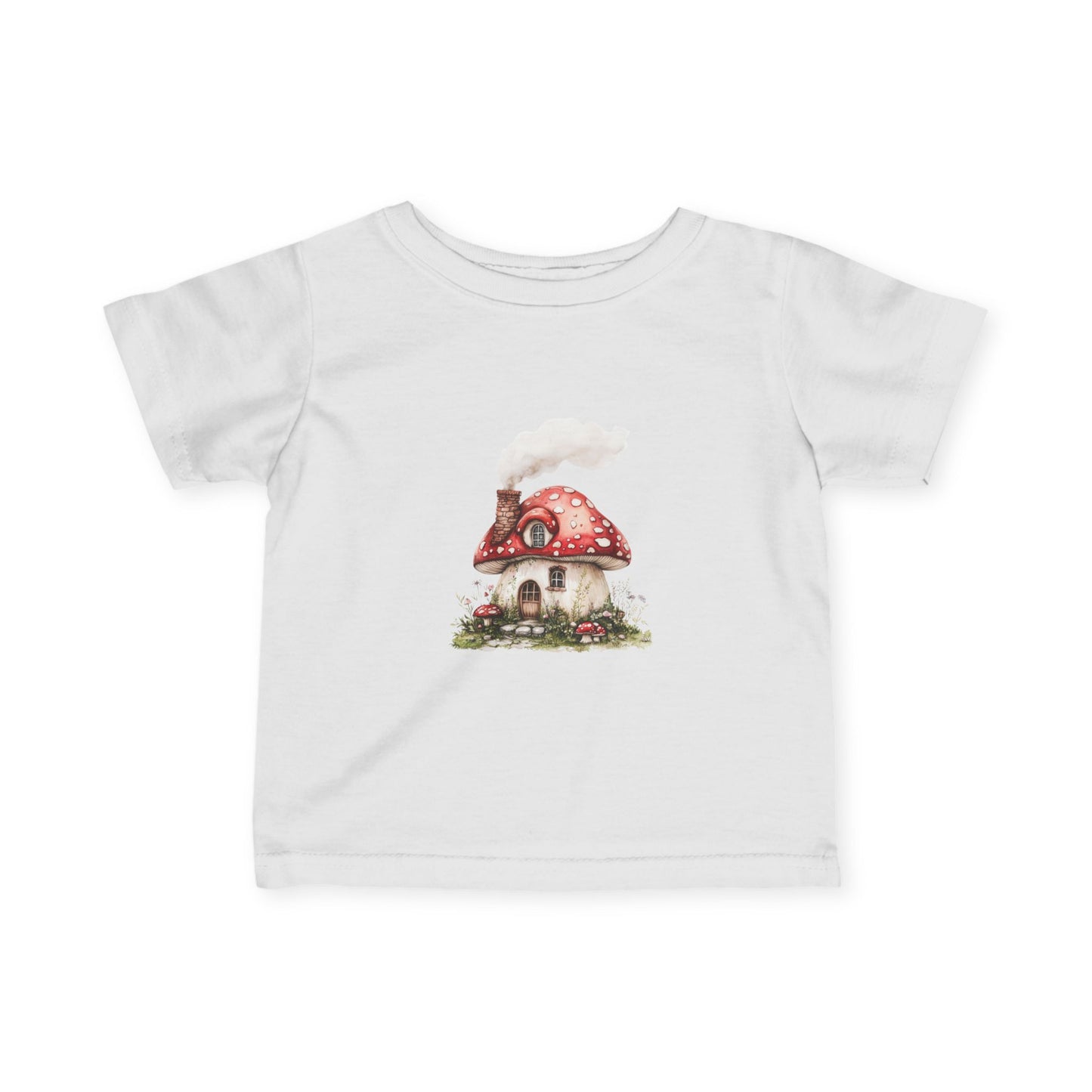 Mushroom Cottage Infant Tee | Whimsical Woodland Baby Shirt