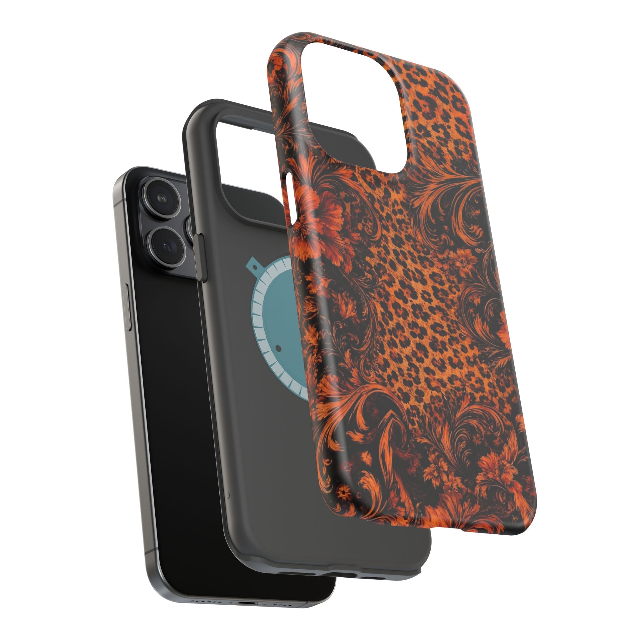 Leopard Baroque Magnetic Phone Case | MagSafe Compatible Shockproof Protective Cover