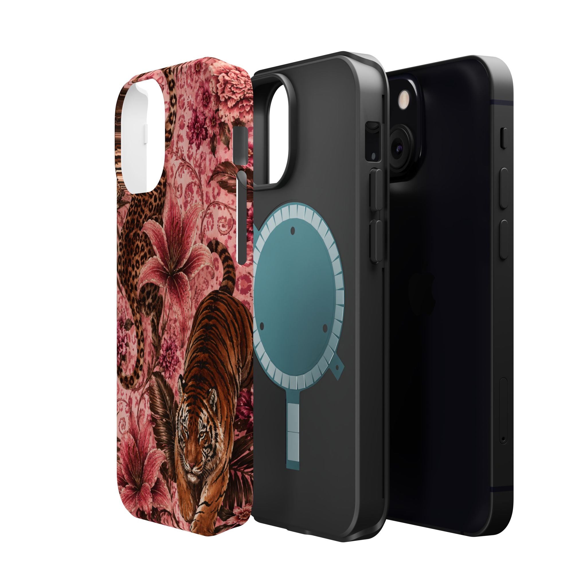 Floral Tiger Magnetic Phone Case — Impact-Resistant Stylish Protection