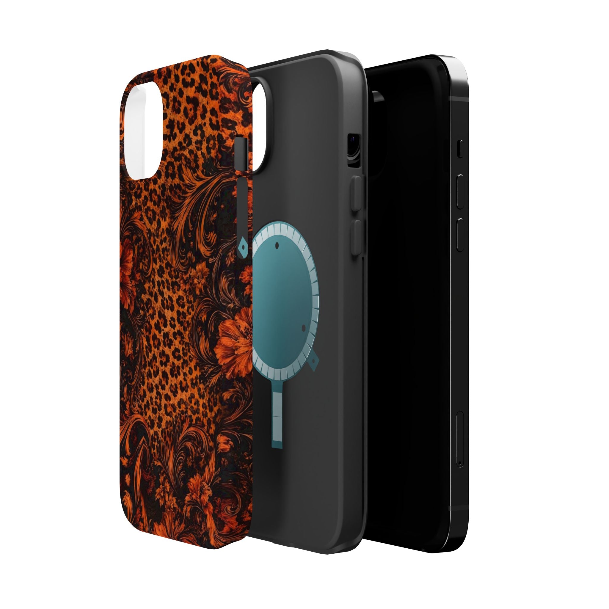 Leopard Baroque Magnetic Phone Case | MagSafe Compatible Shockproof Protective Cover