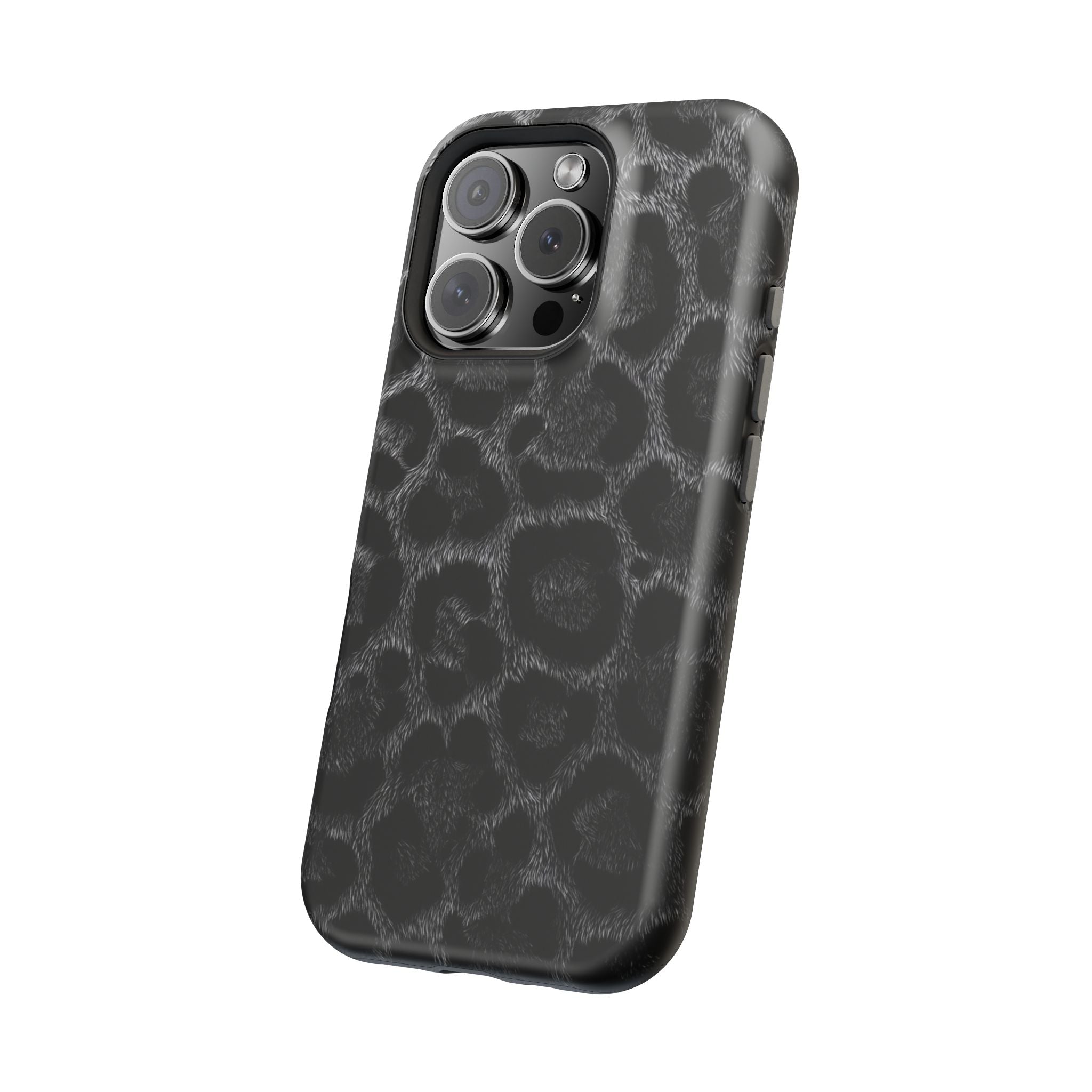 Black Leopard Print Magnetic Impact-Resistant Phone Case
