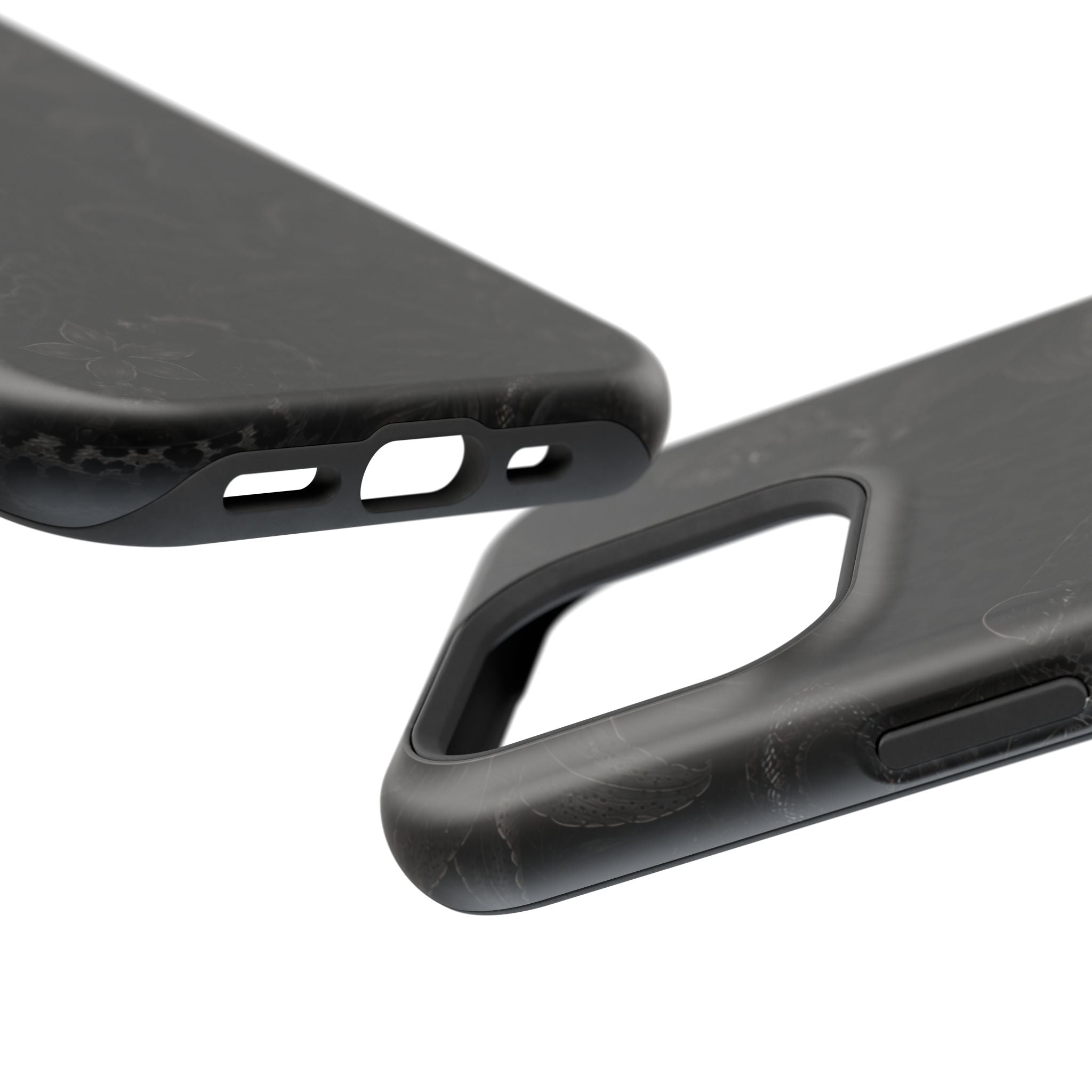 Black Floral Leopard Magnetic Impact-Resistant Phone Case | MagSafe Compatible Shockproof Cover