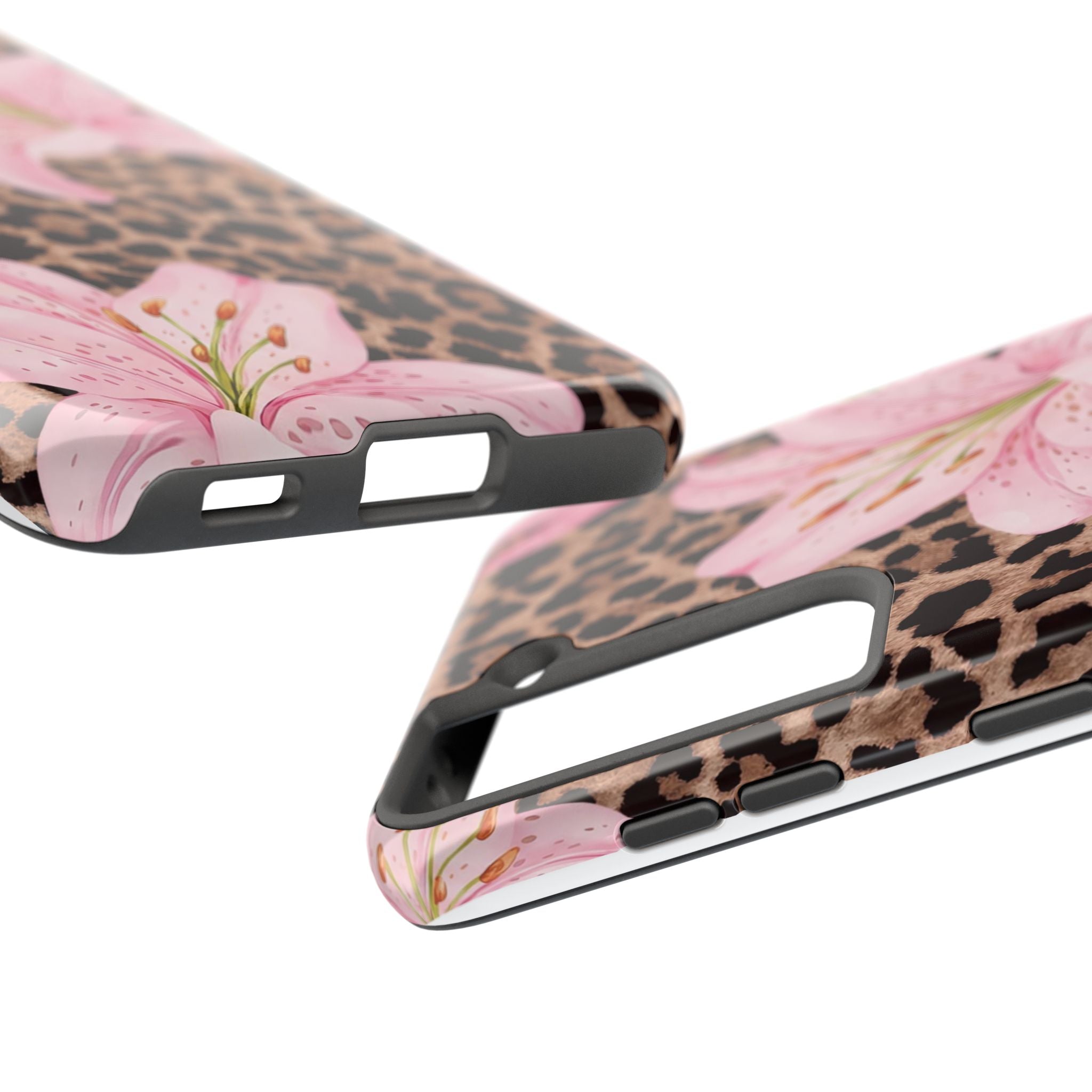 Blush Leopard Lily Magnetic Phone Case | MagSafe Compatible Shockproof Protective Cover