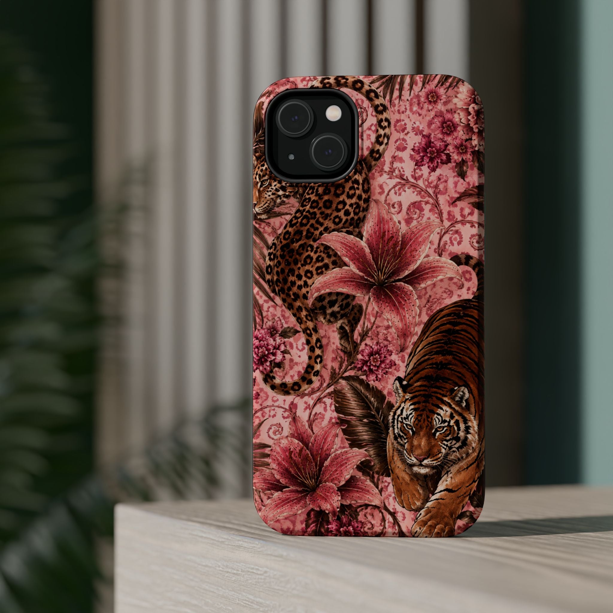 Floral Tiger Magnetic Phone Case — Impact-Resistant Stylish Protection