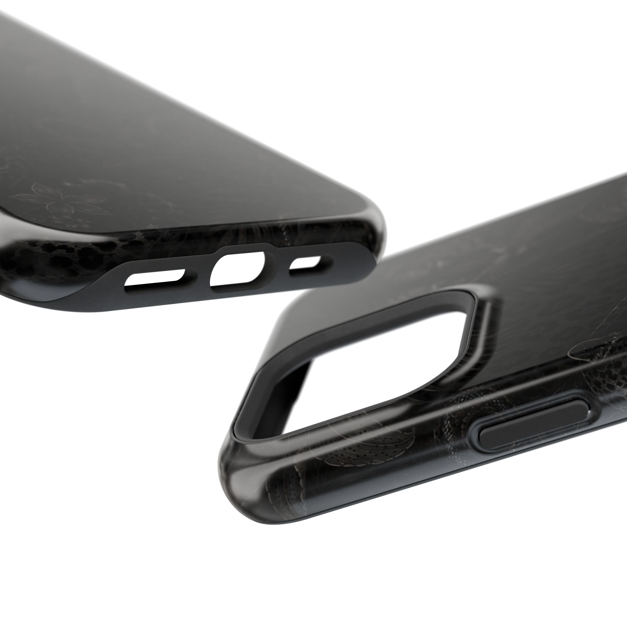 Black Floral Leopard Magnetic Impact-Resistant Phone Case | MagSafe Compatible Shockproof Cover