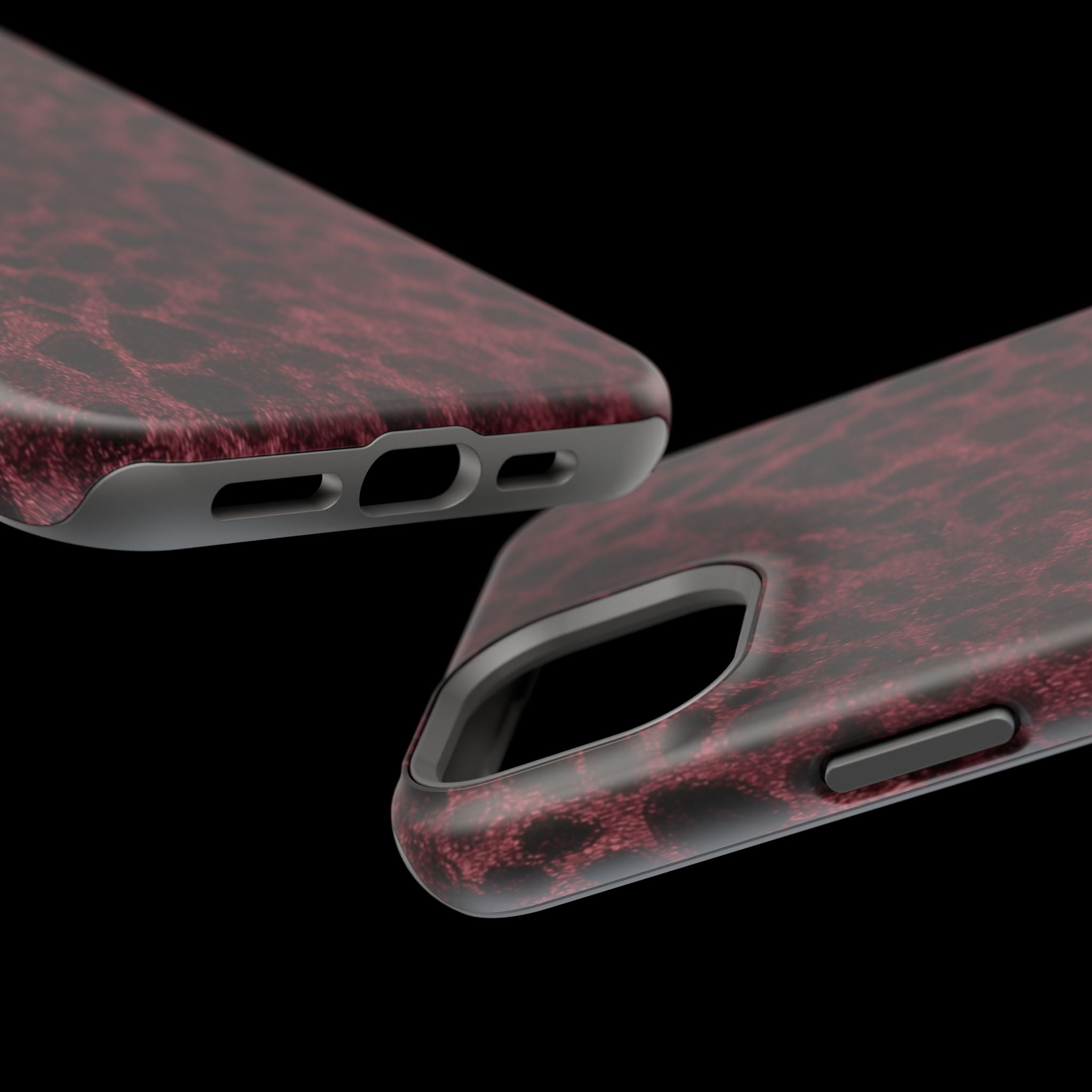 Burgundy Leopard Magnetic Phone Case | MagSafe Compatible Shockproof Protective Cover