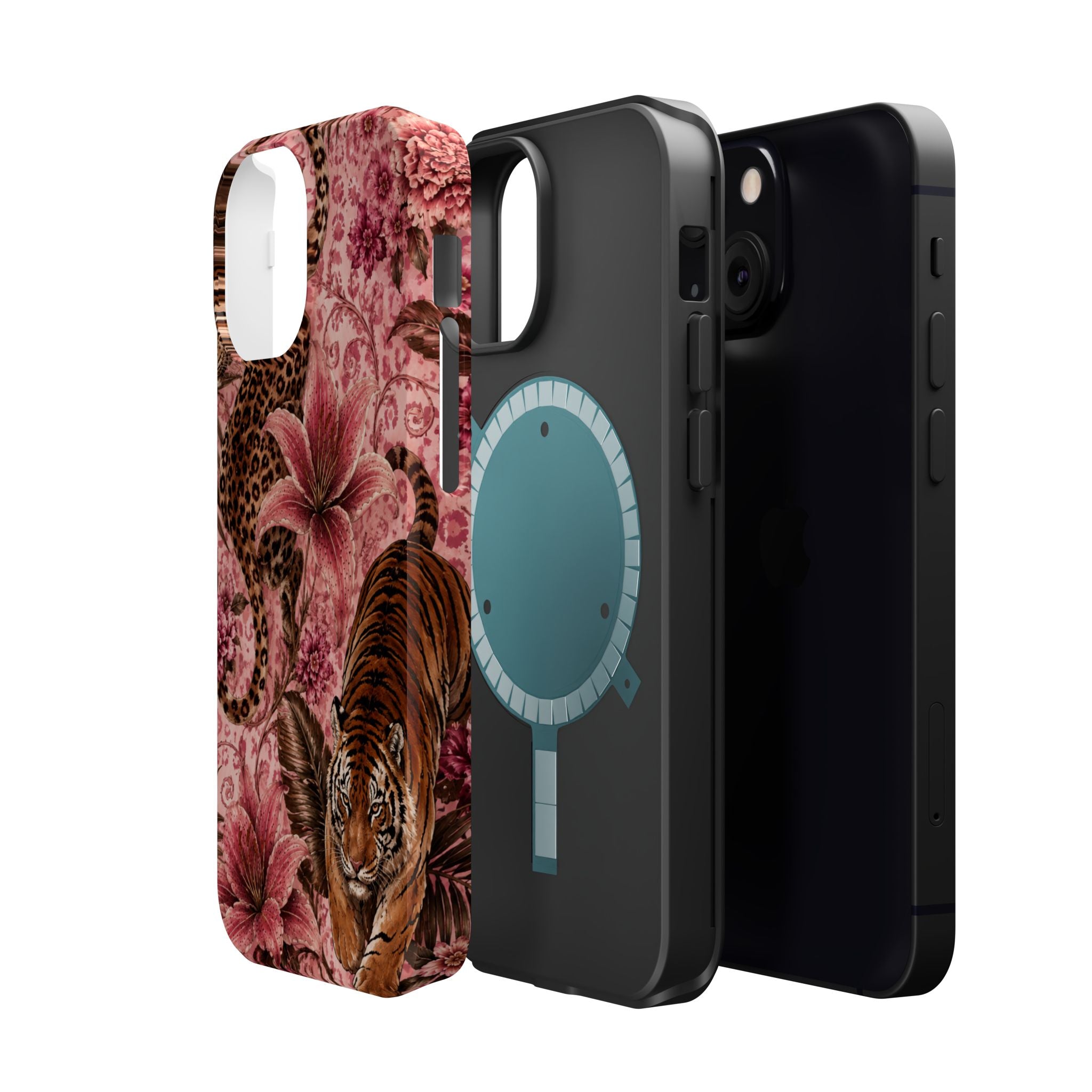 Floral Tiger Magnetic Phone Case — Impact-Resistant Stylish Protection