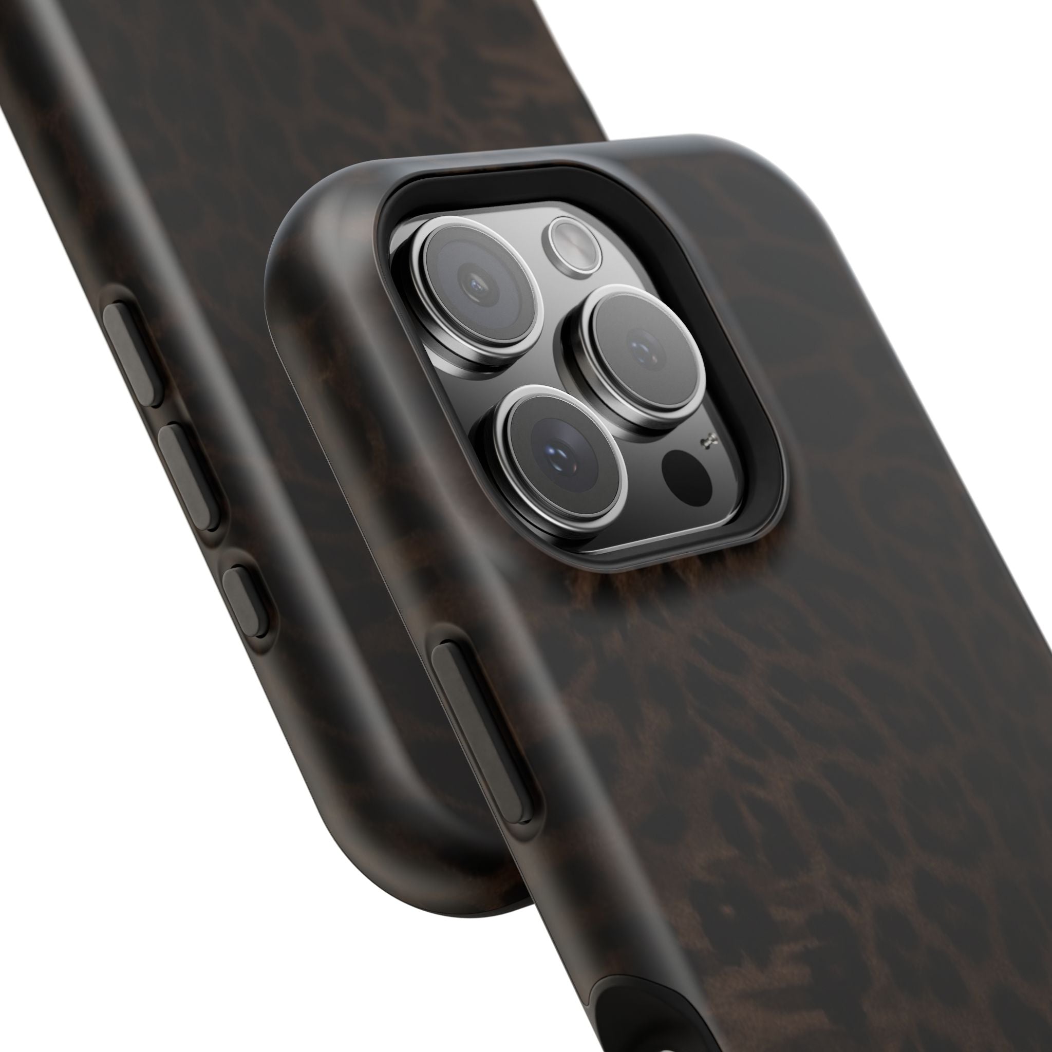 Brown Leopard Print MagSafe Phone Case | Shockproof Magnetic Protective Cover for iPhone