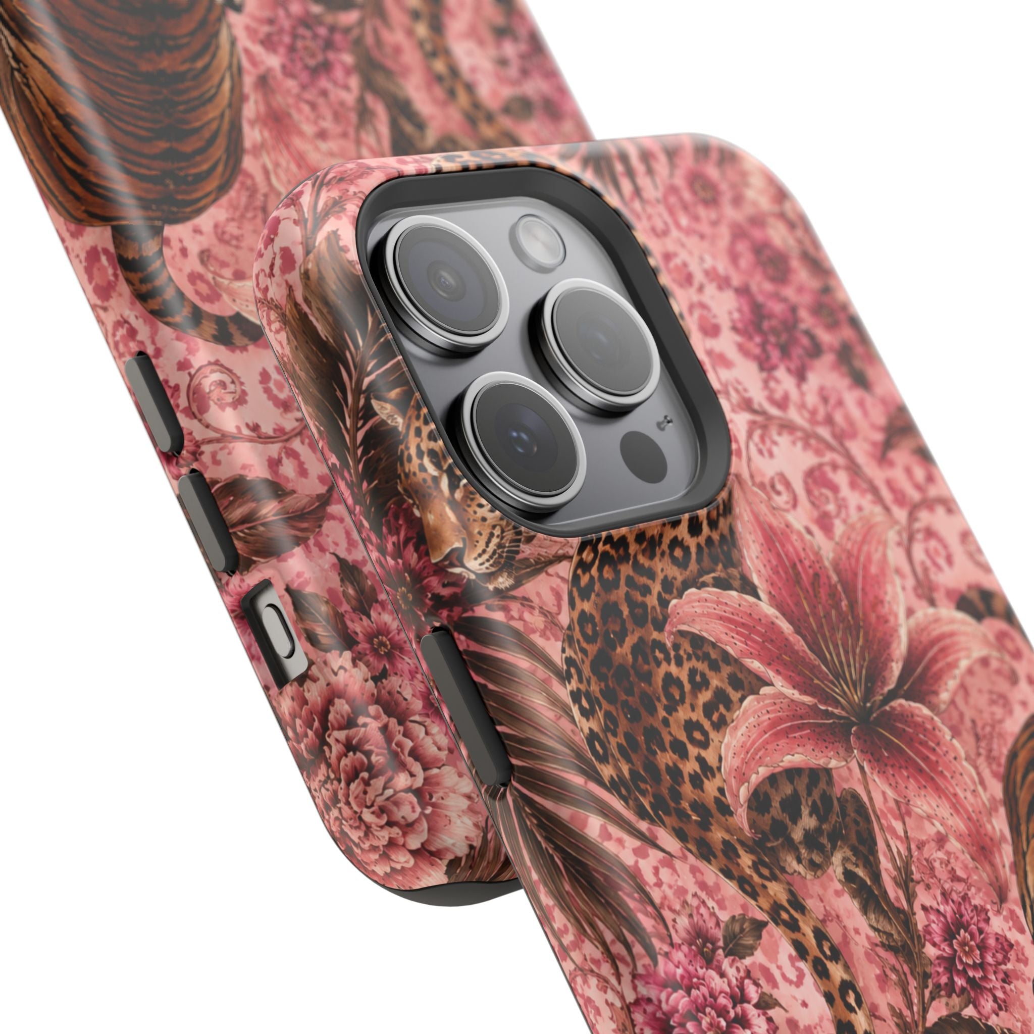Floral Tiger Magnetic Phone Case — Impact-Resistant Stylish Protection