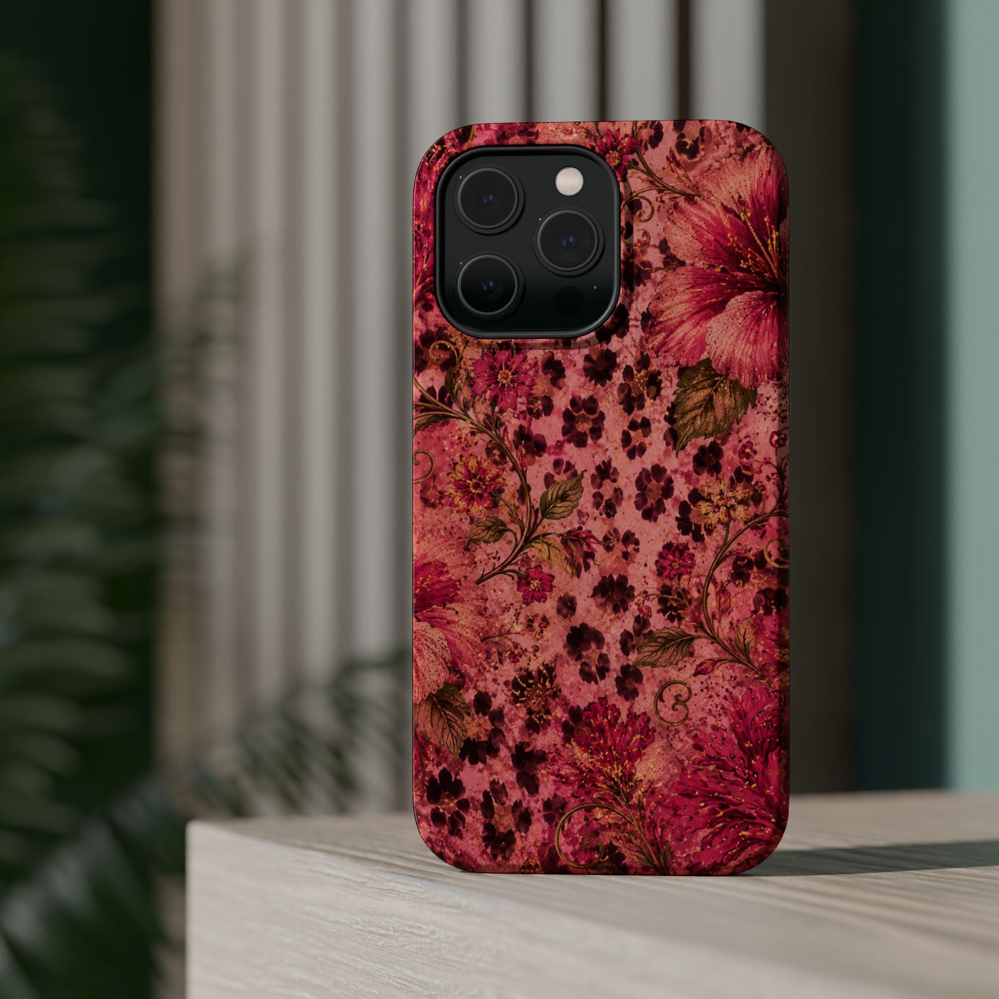 Floral Vintage Rose Magnetic Impact-Resistant Phone Case