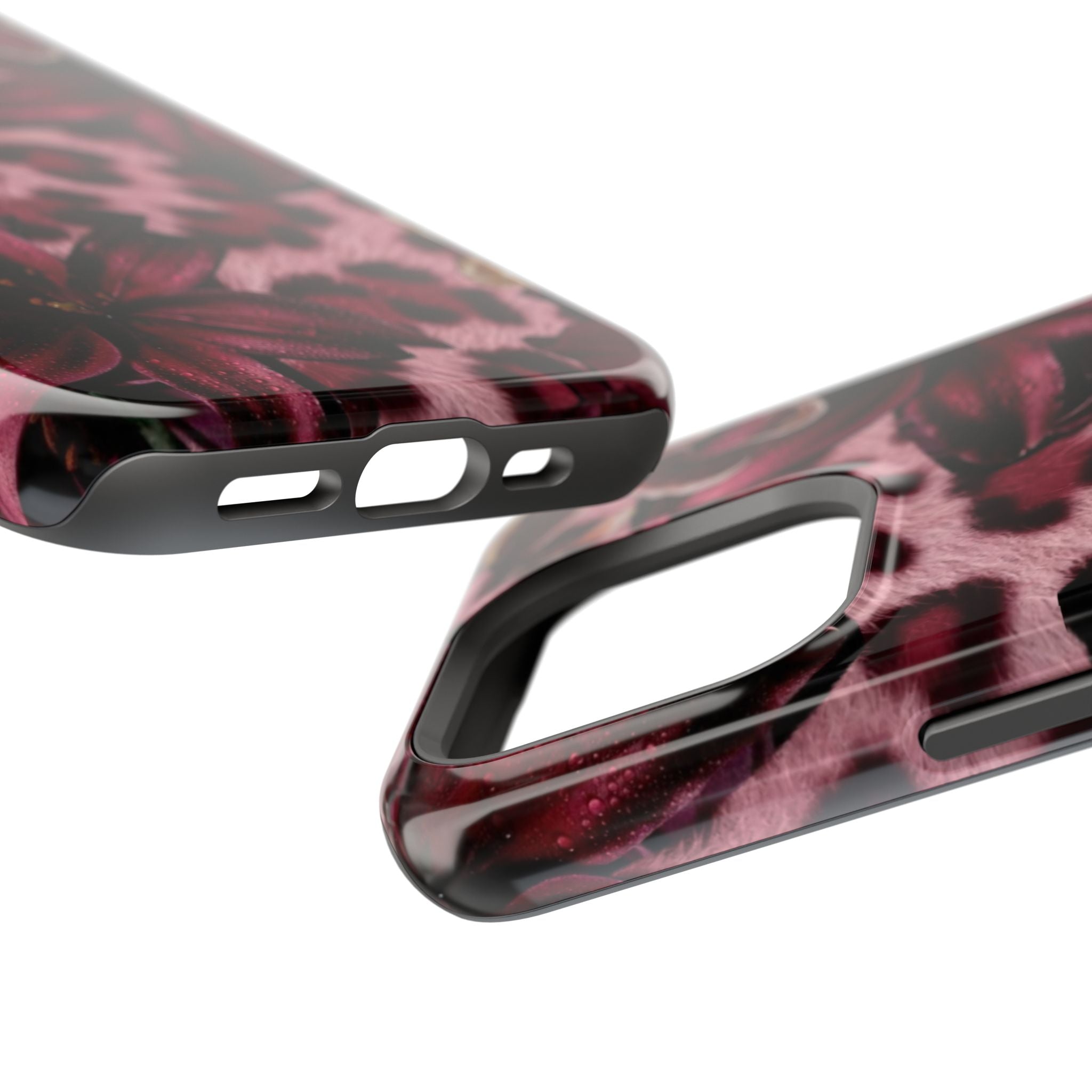 Midnight Bloom Leopard Magnetic Phone Case | MagSafe Compatible Shockproof Protective Cover