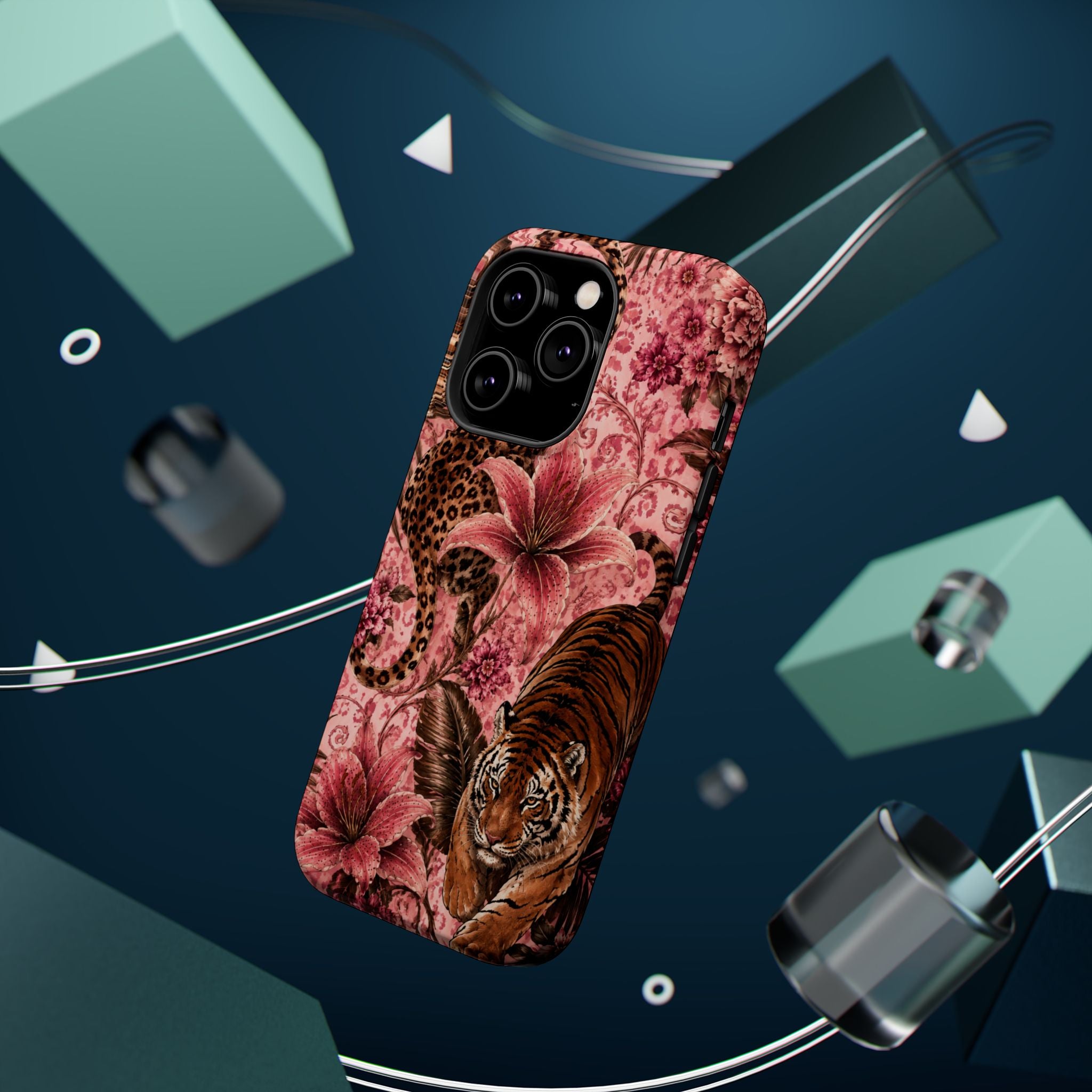 Floral Tiger Magnetic Phone Case — Impact-Resistant Stylish Protection