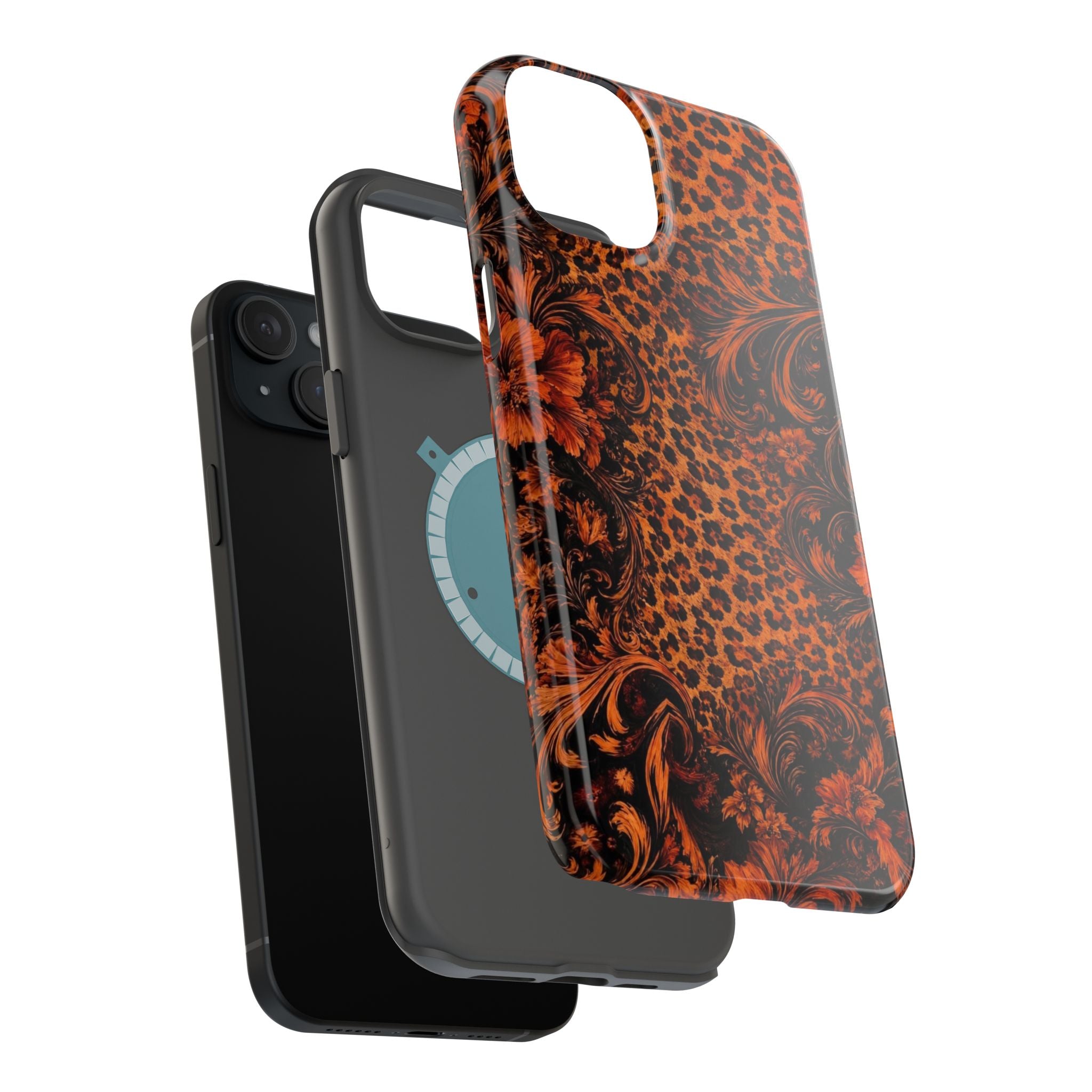 Leopard Baroque Magnetic Phone Case | MagSafe Compatible Shockproof Protective Cover