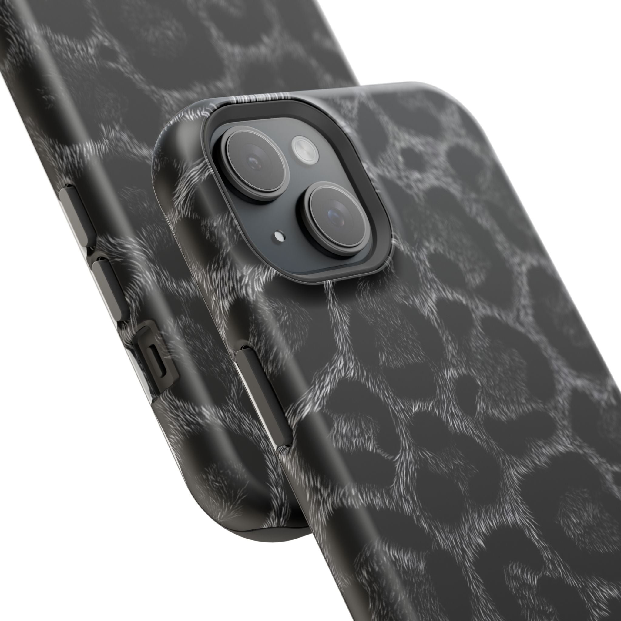 Black Leopard Print Magnetic Impact-Resistant Phone Case