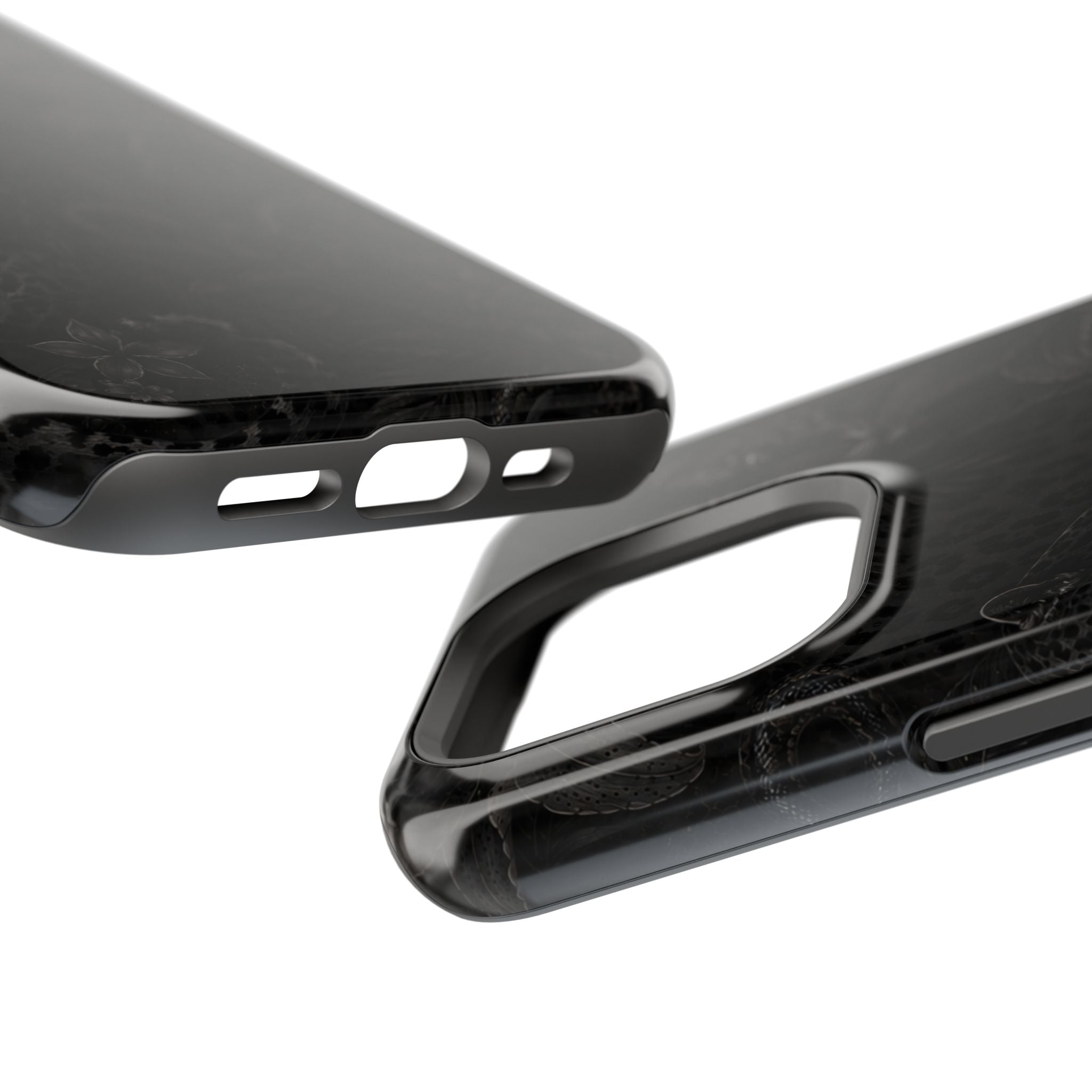 Black Floral Leopard Magnetic Impact-Resistant Phone Case | MagSafe Compatible Shockproof Cover