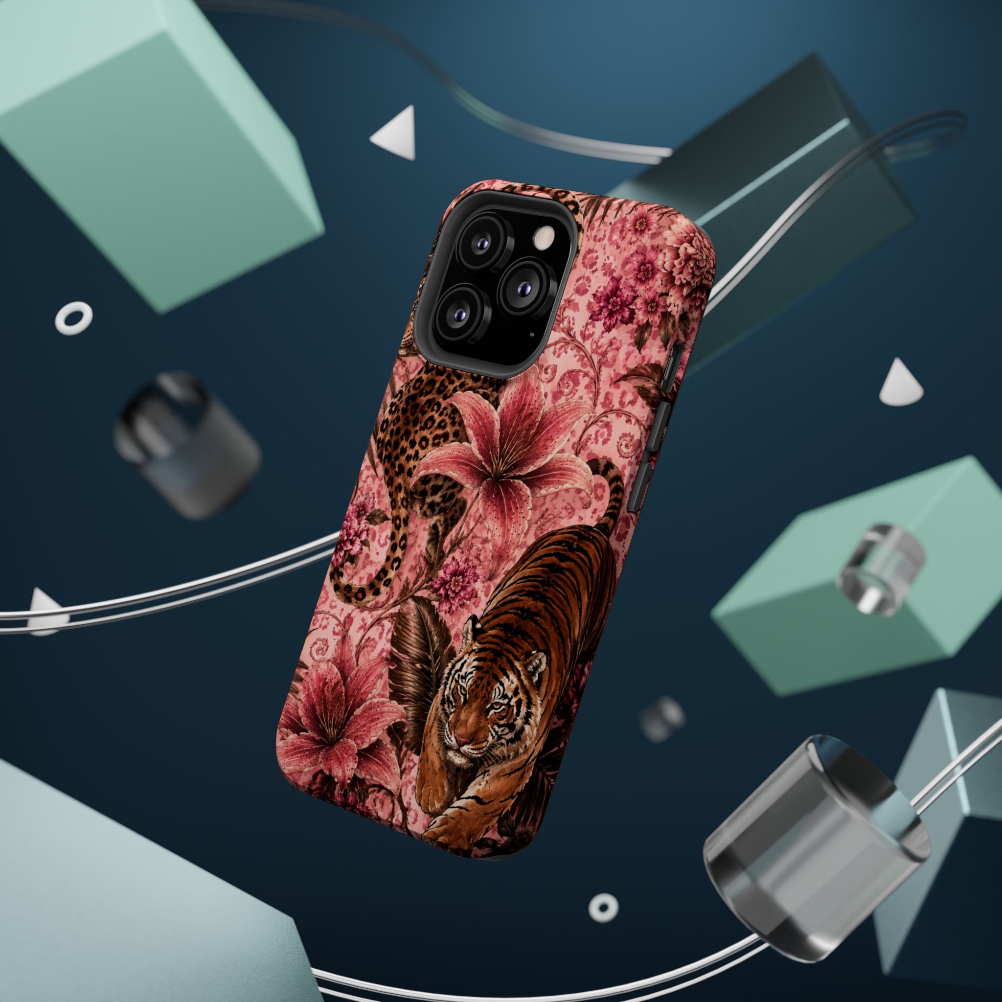 Floral Tiger Magnetic Phone Case — Impact-Resistant Stylish Protection
