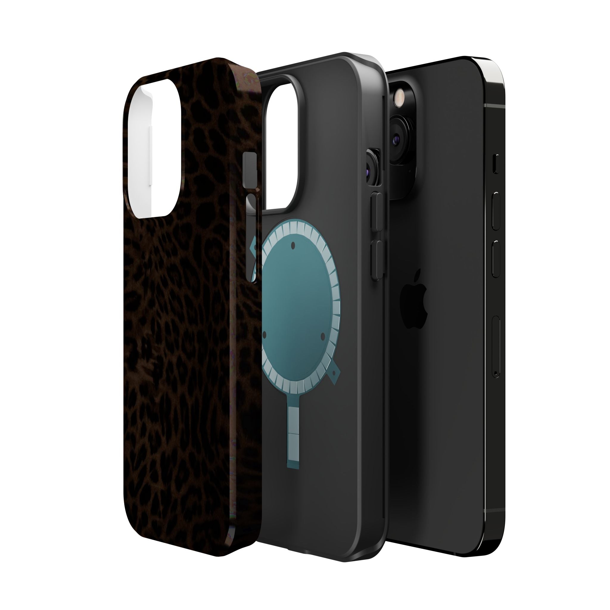 Leopard Print Magnetic Impact Phone Case — Shockproof Magnetic iPhone Cover