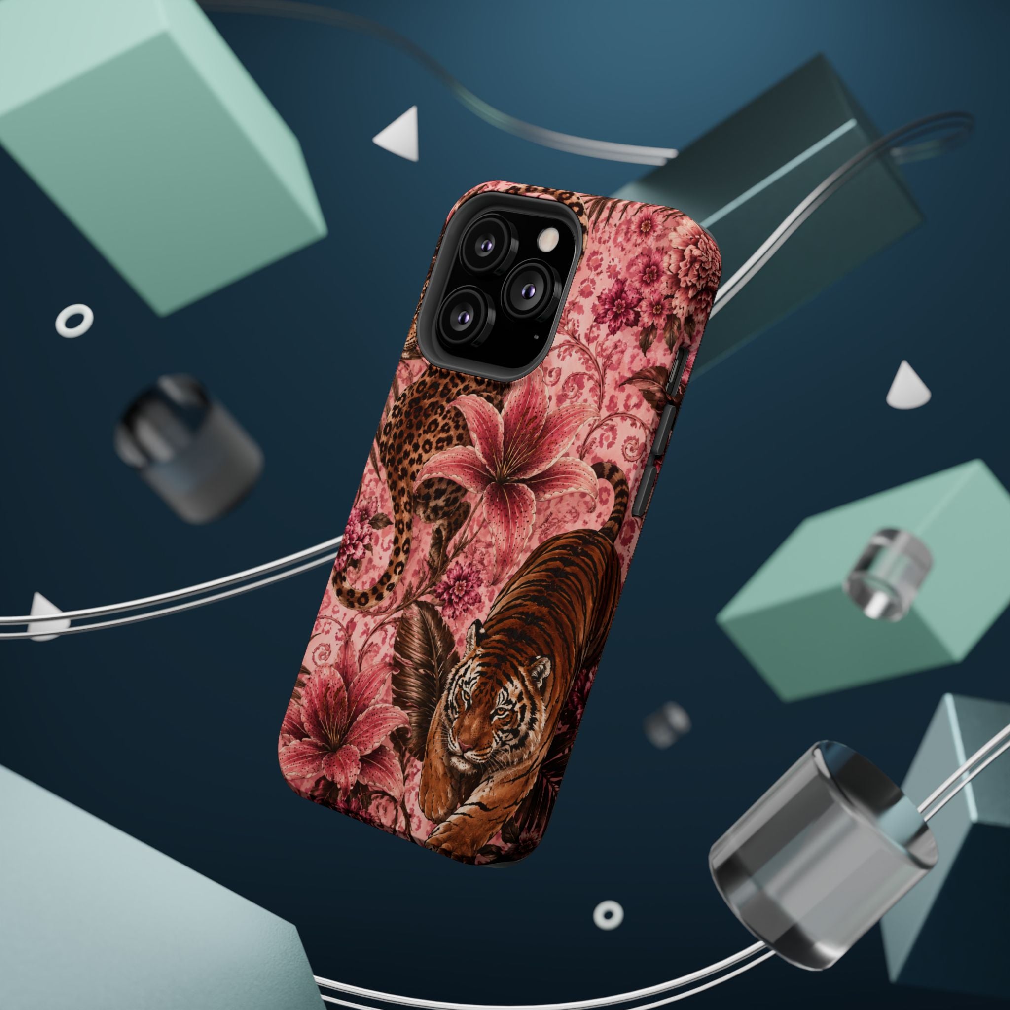 Floral Tiger Magnetic Phone Case — Impact-Resistant Stylish Protection