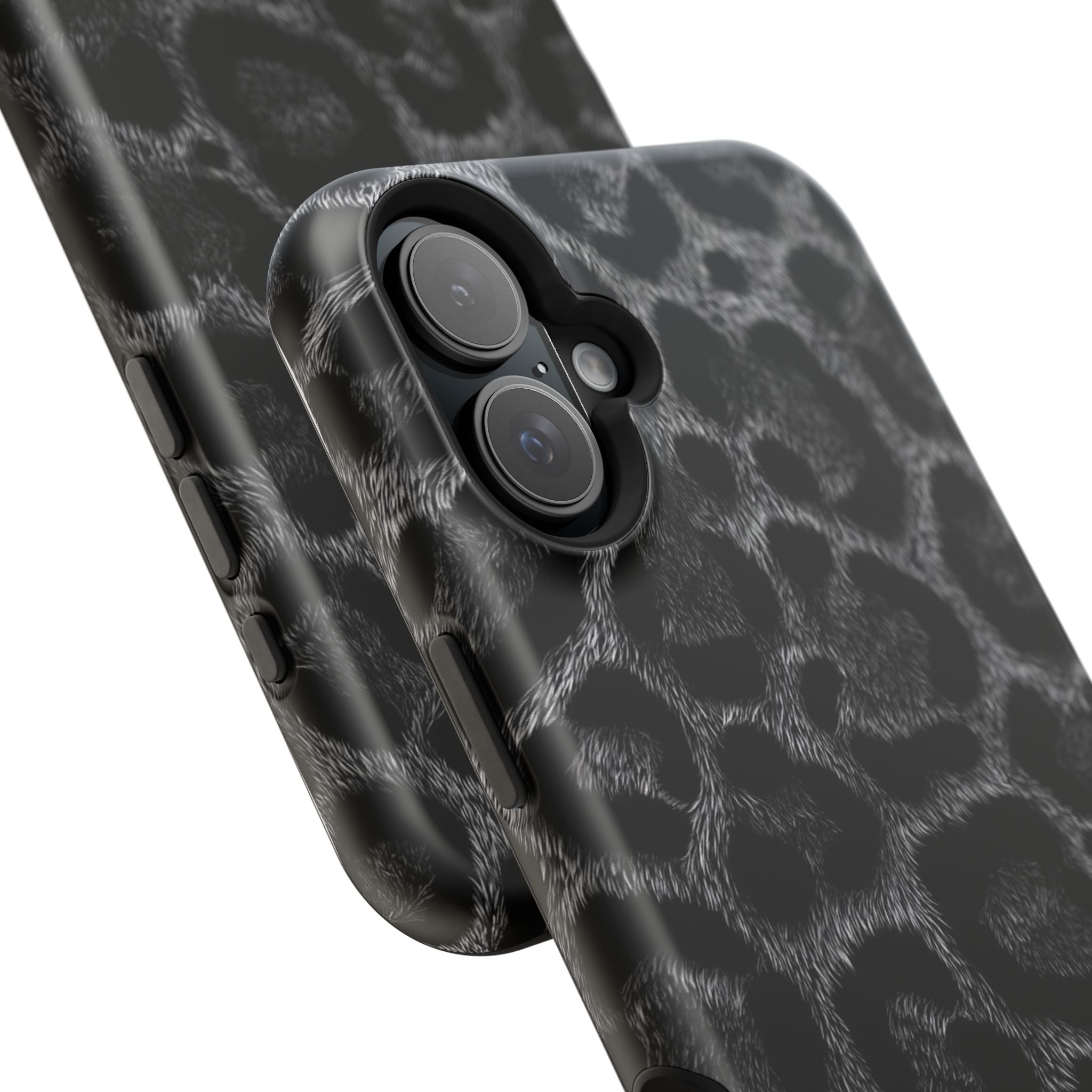 Black Leopard Print Magnetic Impact-Resistant Phone Case