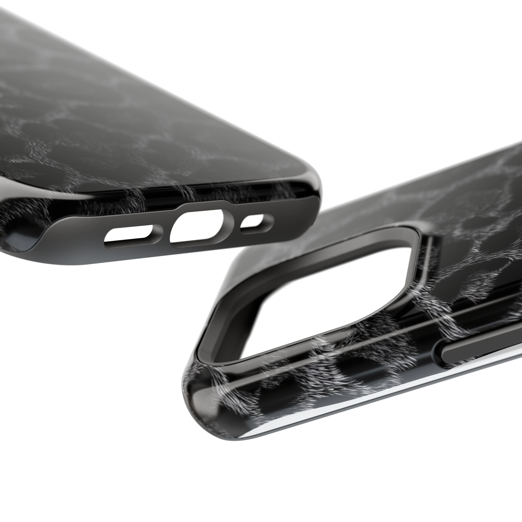 Black Leopard Print Magnetic Impact-Resistant Phone Case