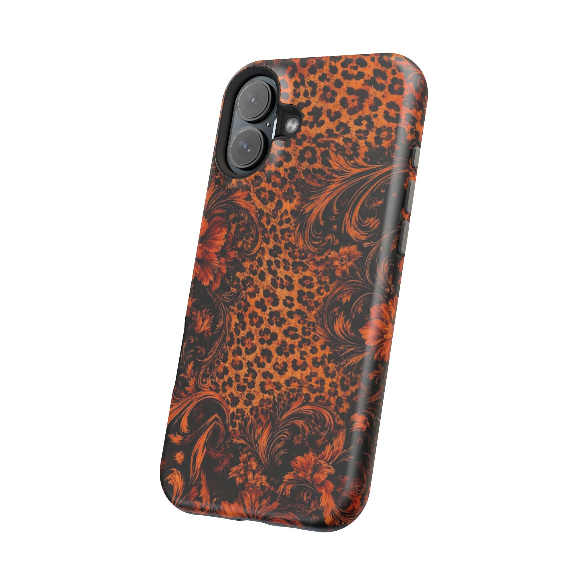 Leopard Baroque Magnetic Phone Case | MagSafe Compatible Shockproof Protective Cover
