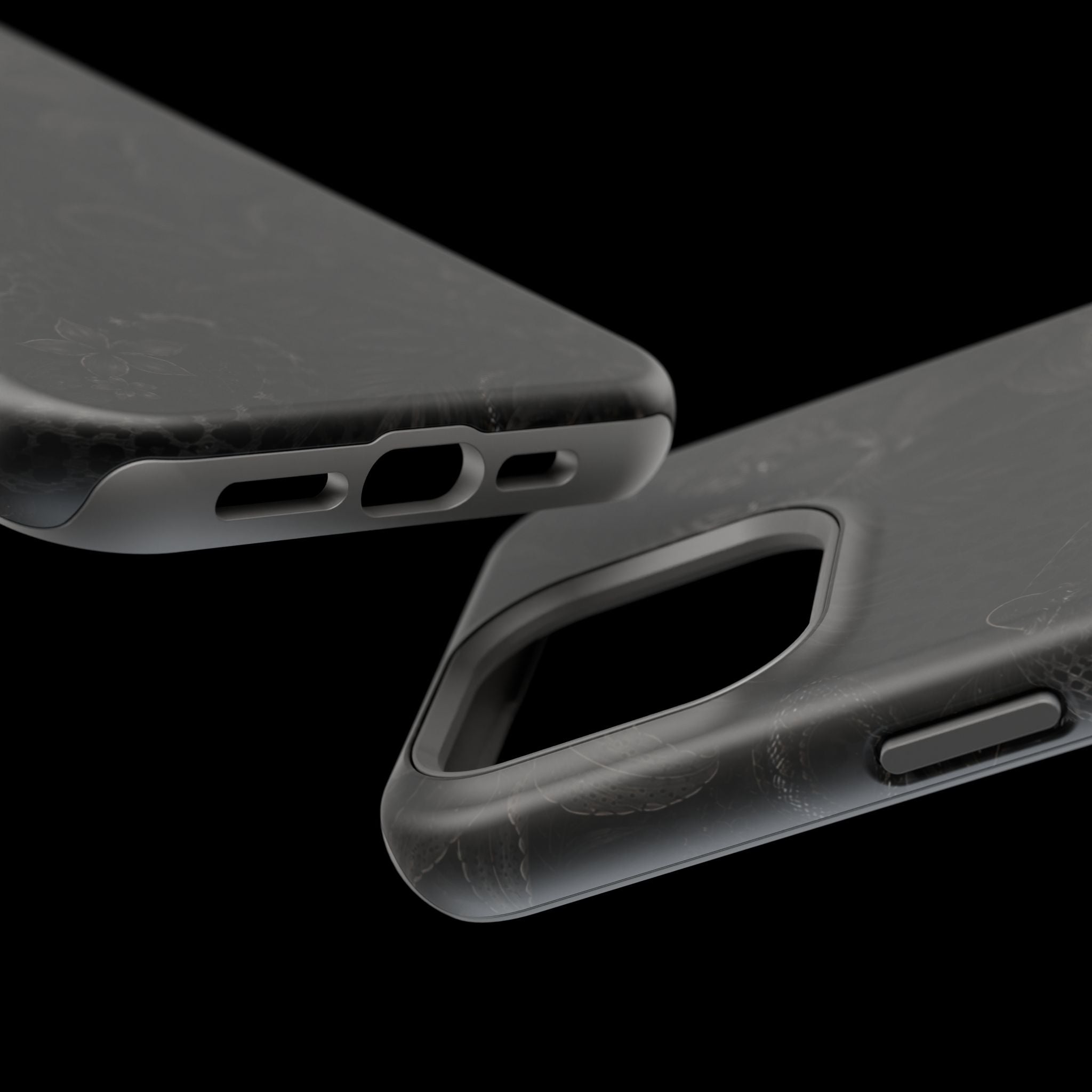 Black Floral Leopard Magnetic Impact-Resistant Phone Case | MagSafe Compatible Shockproof Cover