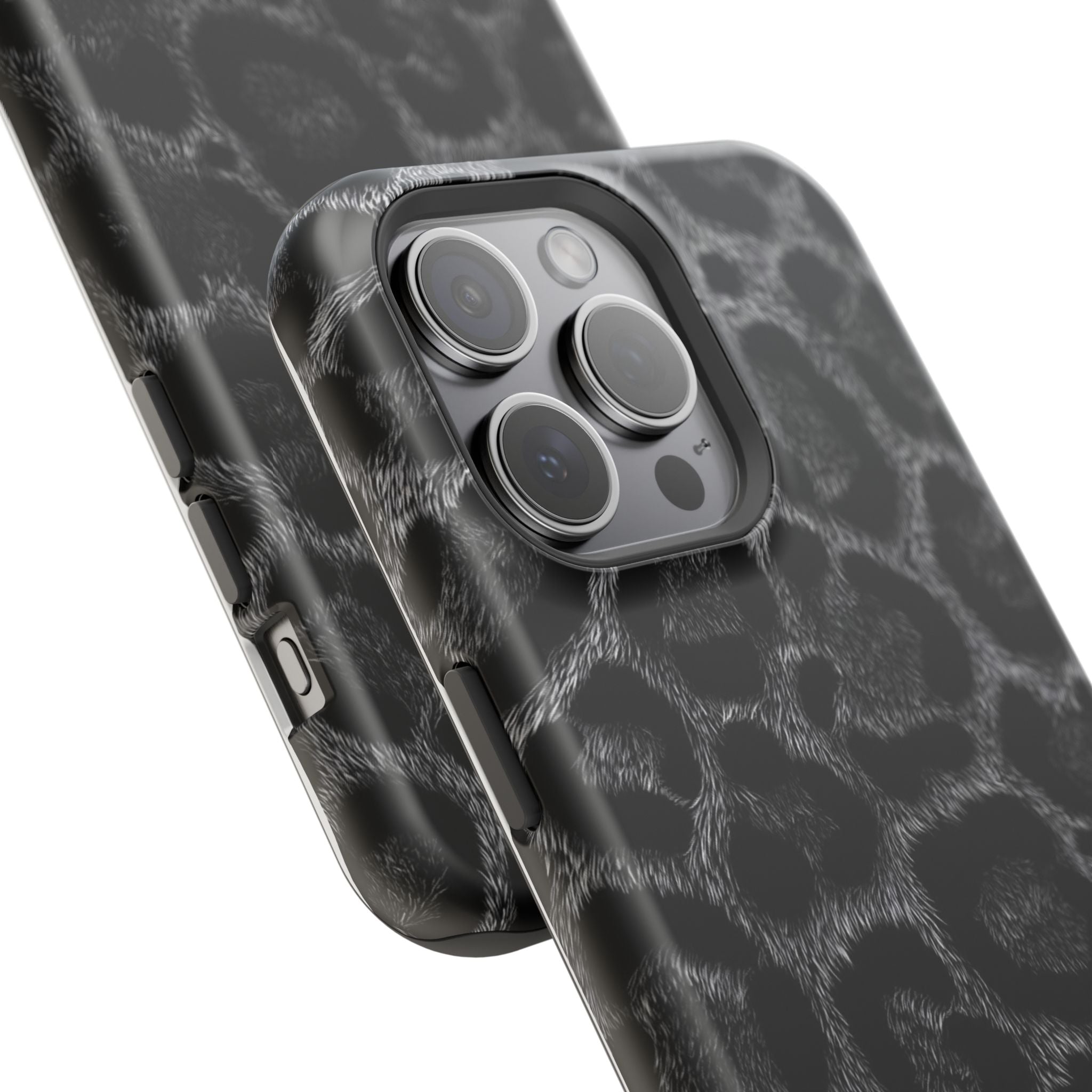Black Leopard Print Magnetic Impact-Resistant Phone Case