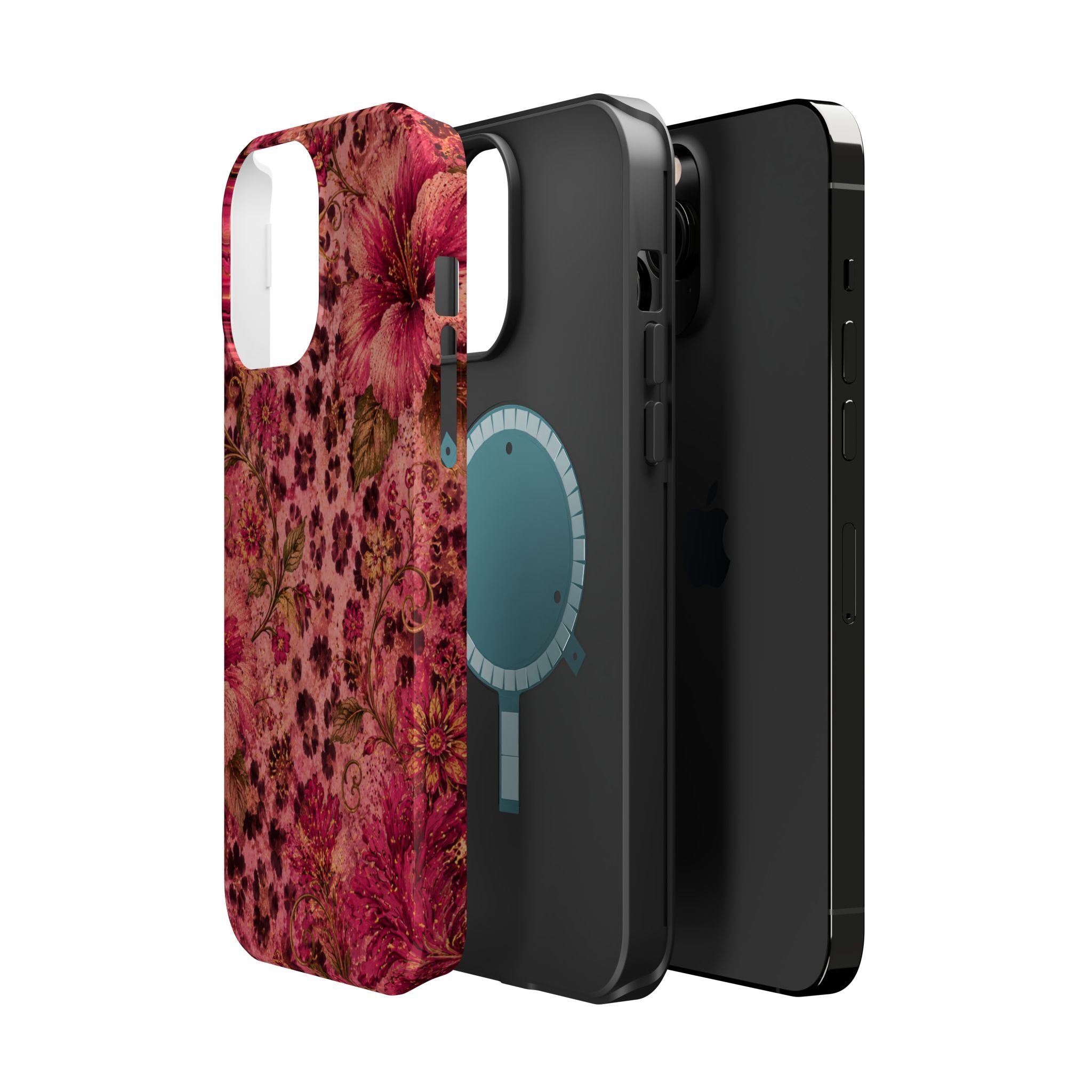 Floral Vintage Rose Magnetic Impact-Resistant Phone Case
