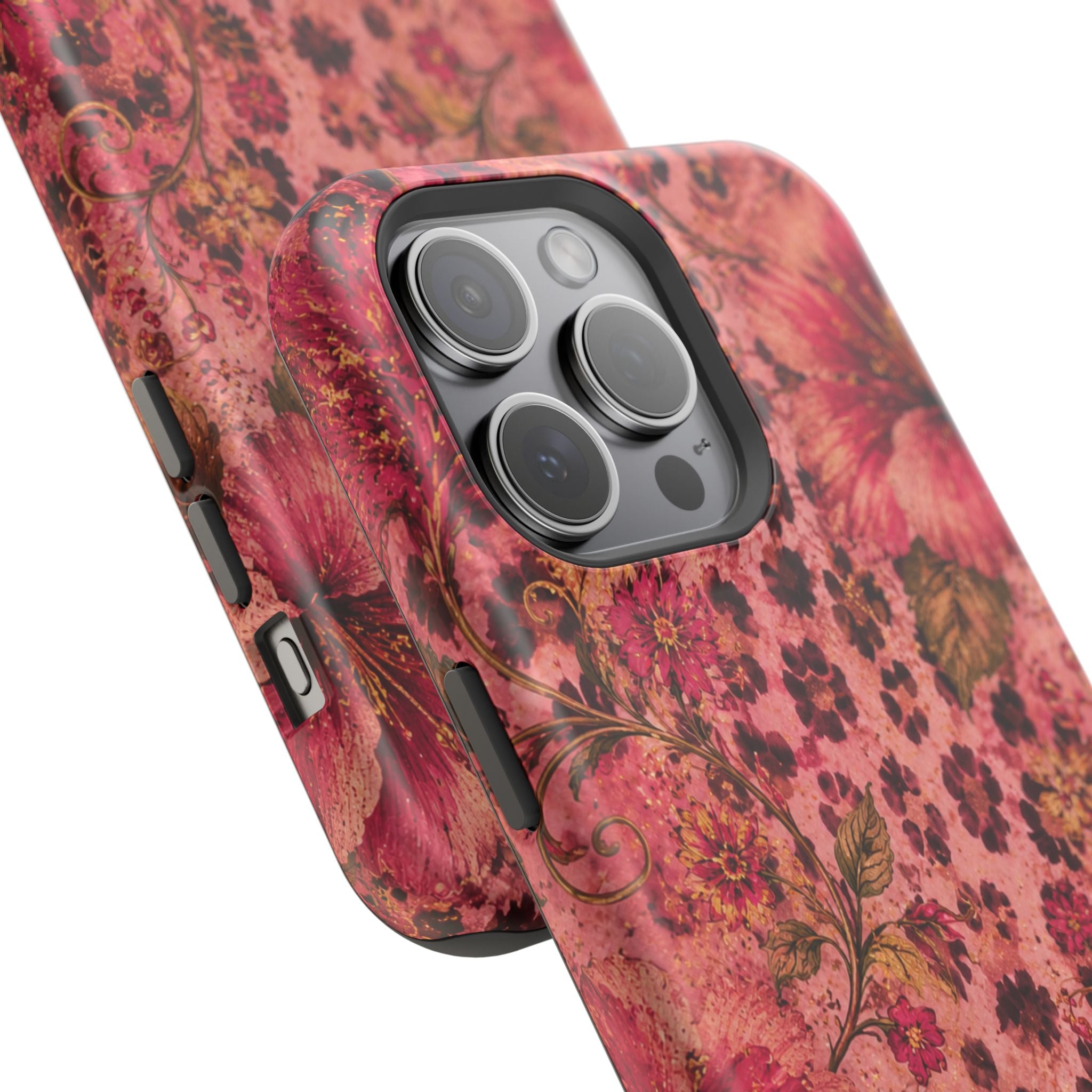 Floral Vintage Rose Magnetic Impact-Resistant Phone Case