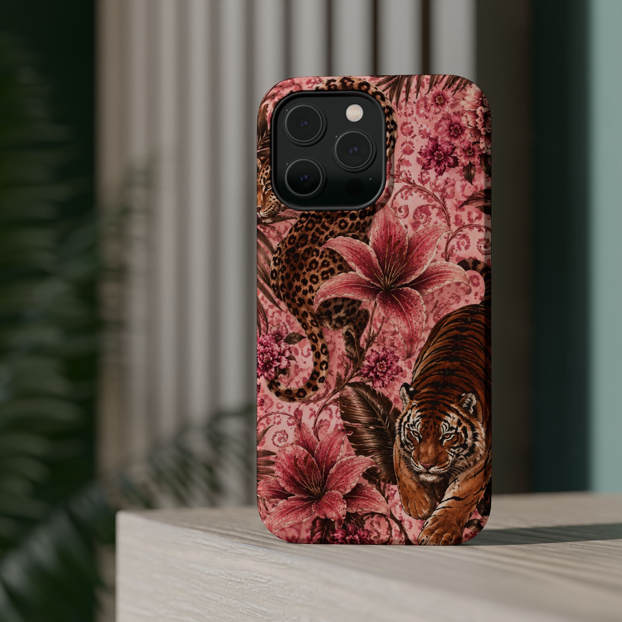 Floral Tiger Magnetic Phone Case — Impact-Resistant Stylish Protection