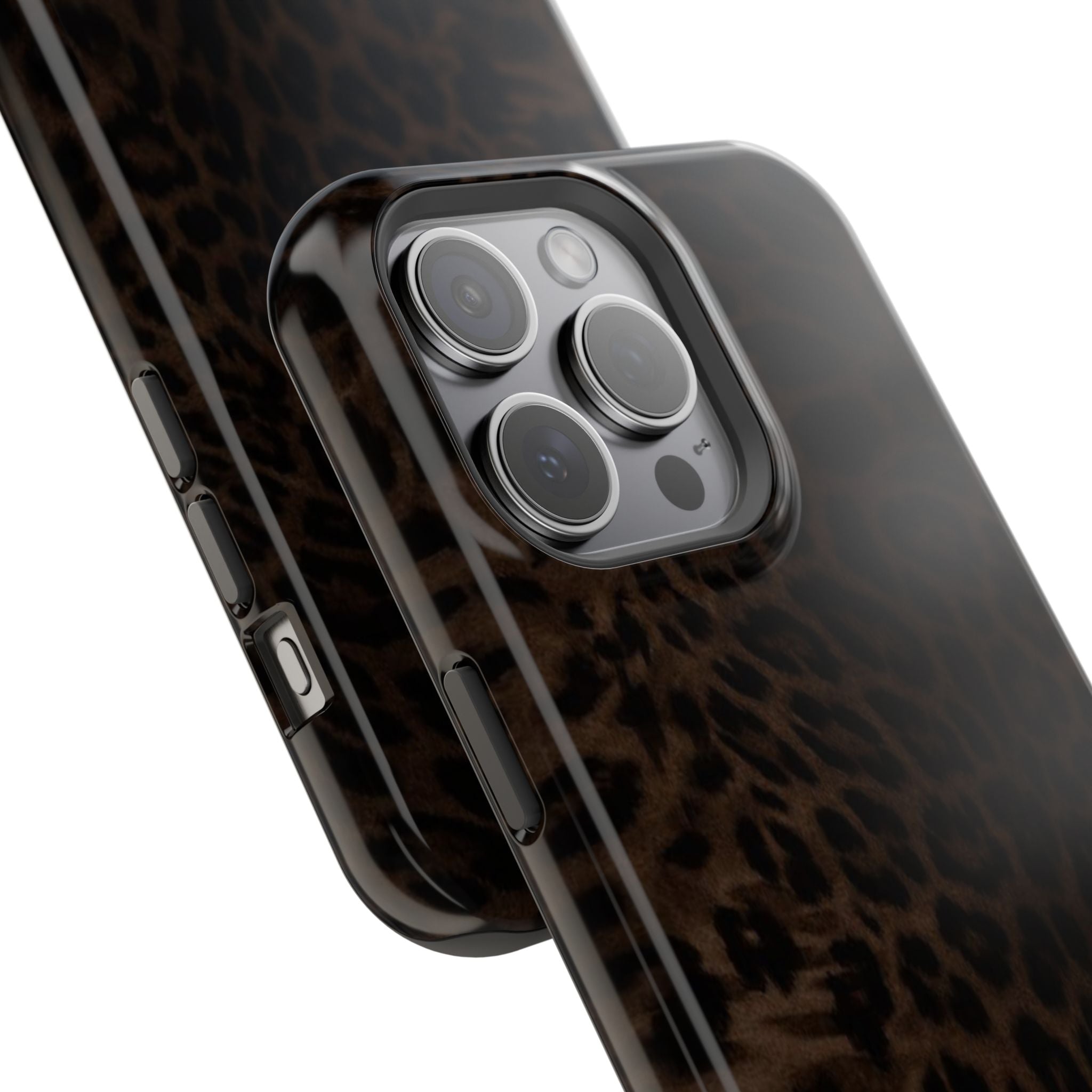 Brown Leopard Print MagSafe Phone Case | Shockproof Magnetic Protective Cover for iPhone