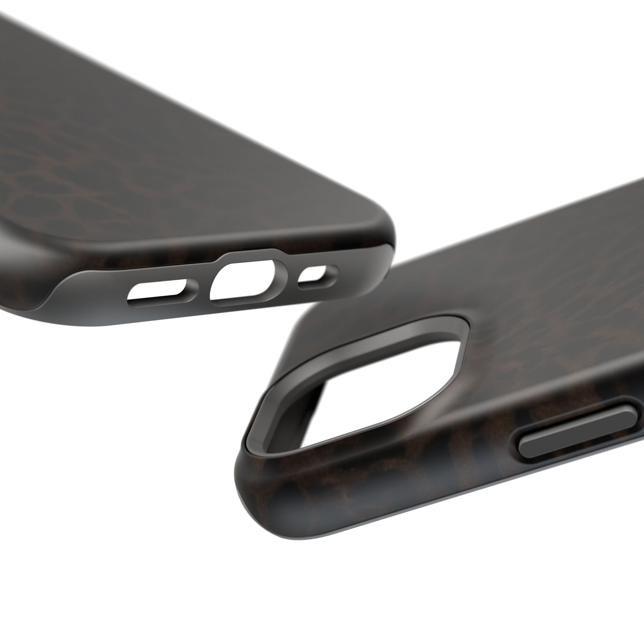 Brown Leopard Print MagSafe Phone Case | Shockproof Magnetic Protective Cover for iPhone