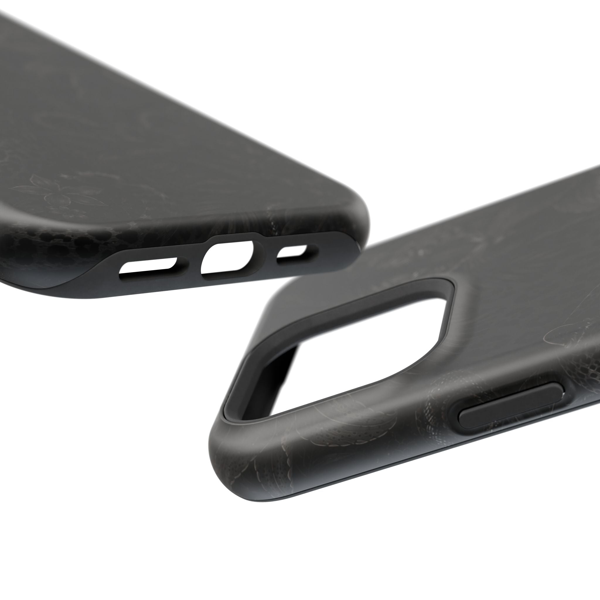 Black Floral Leopard Magnetic Impact-Resistant Phone Case | MagSafe Compatible Shockproof Cover