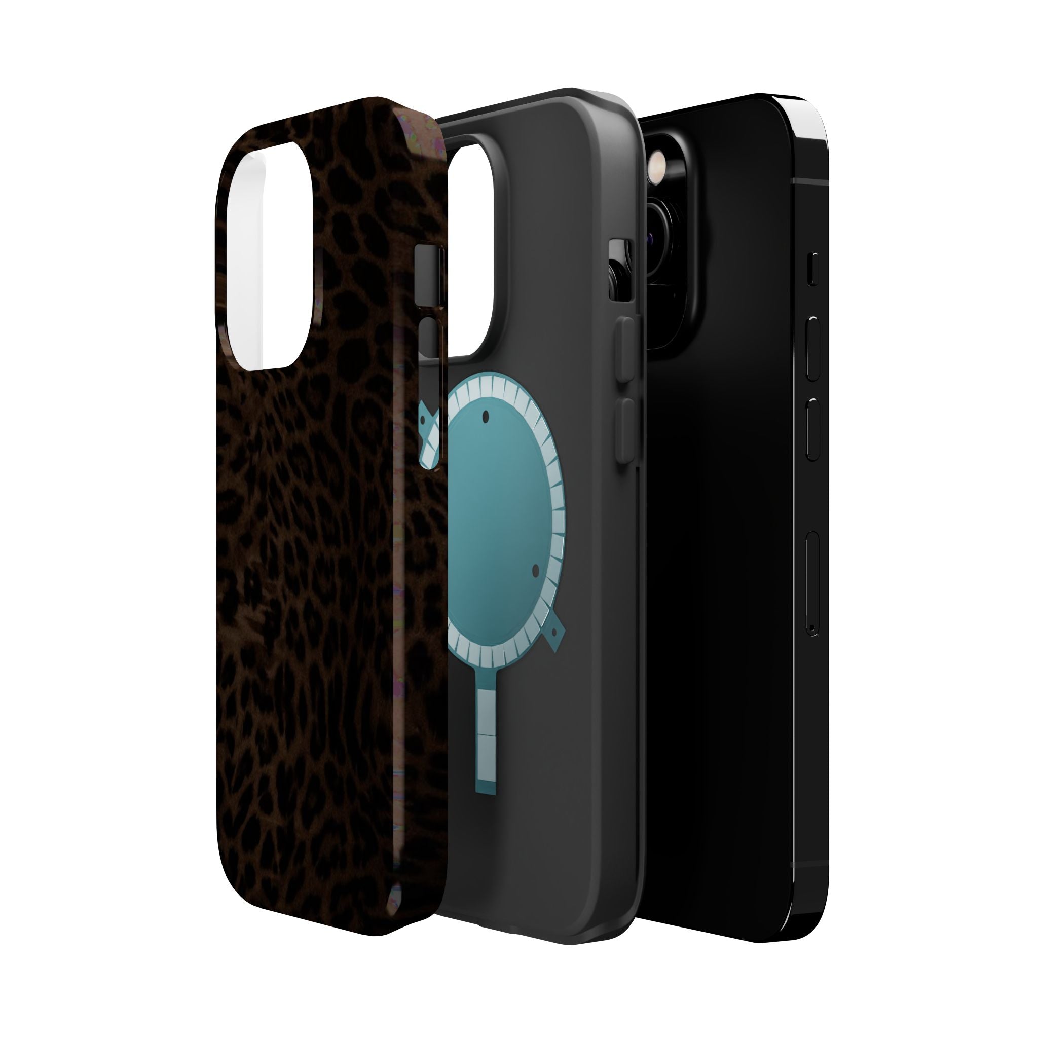 Leopard Print Magnetic Impact Phone Case — Shockproof Magnetic iPhone Cover