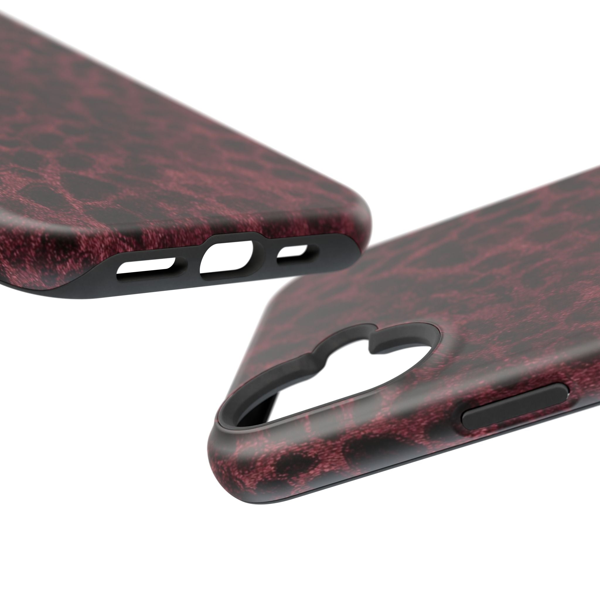Burgundy Leopard Magnetic Phone Case | MagSafe Compatible Shockproof Protective Cover