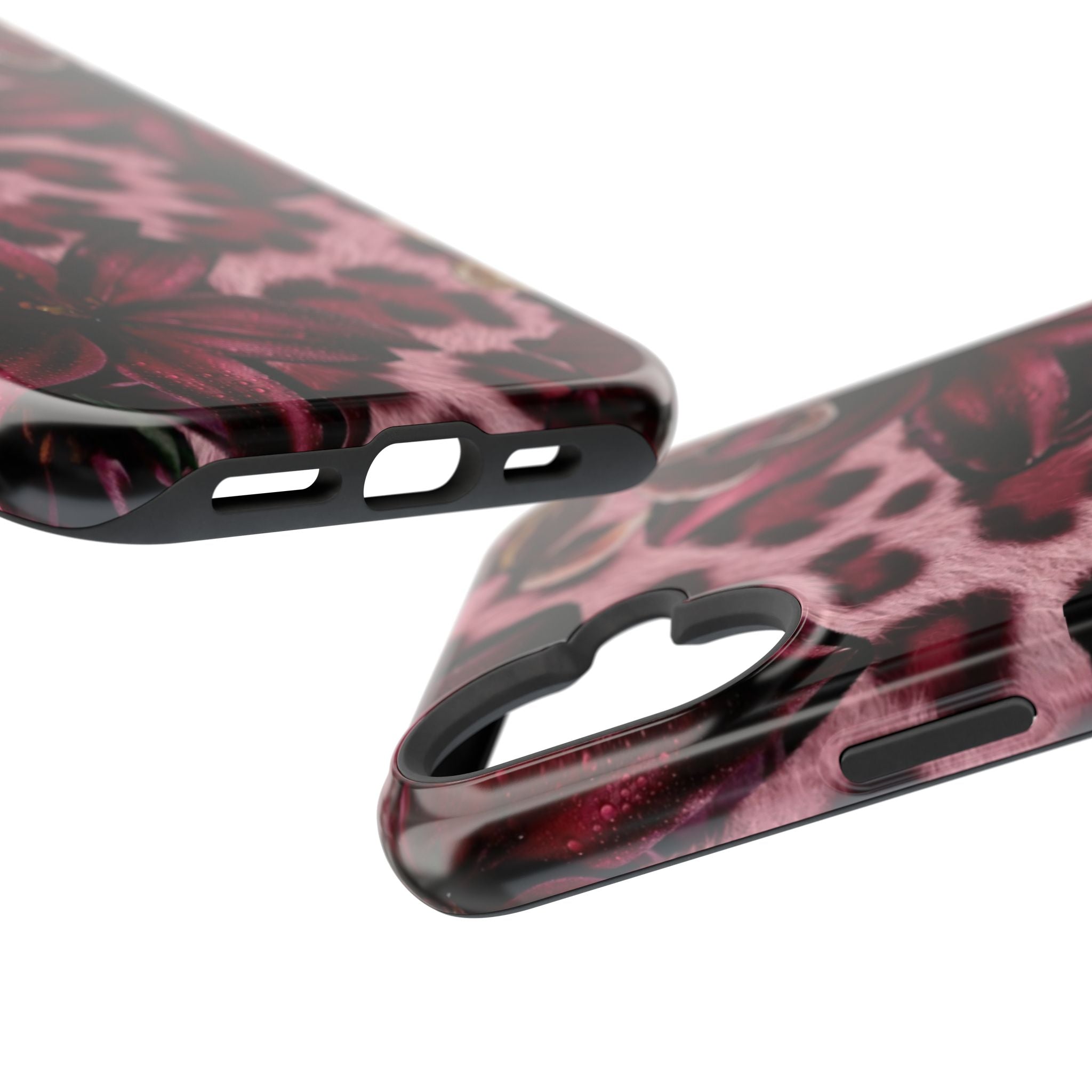 Midnight Bloom Leopard Magnetic Phone Case | MagSafe Compatible Shockproof Protective Cover