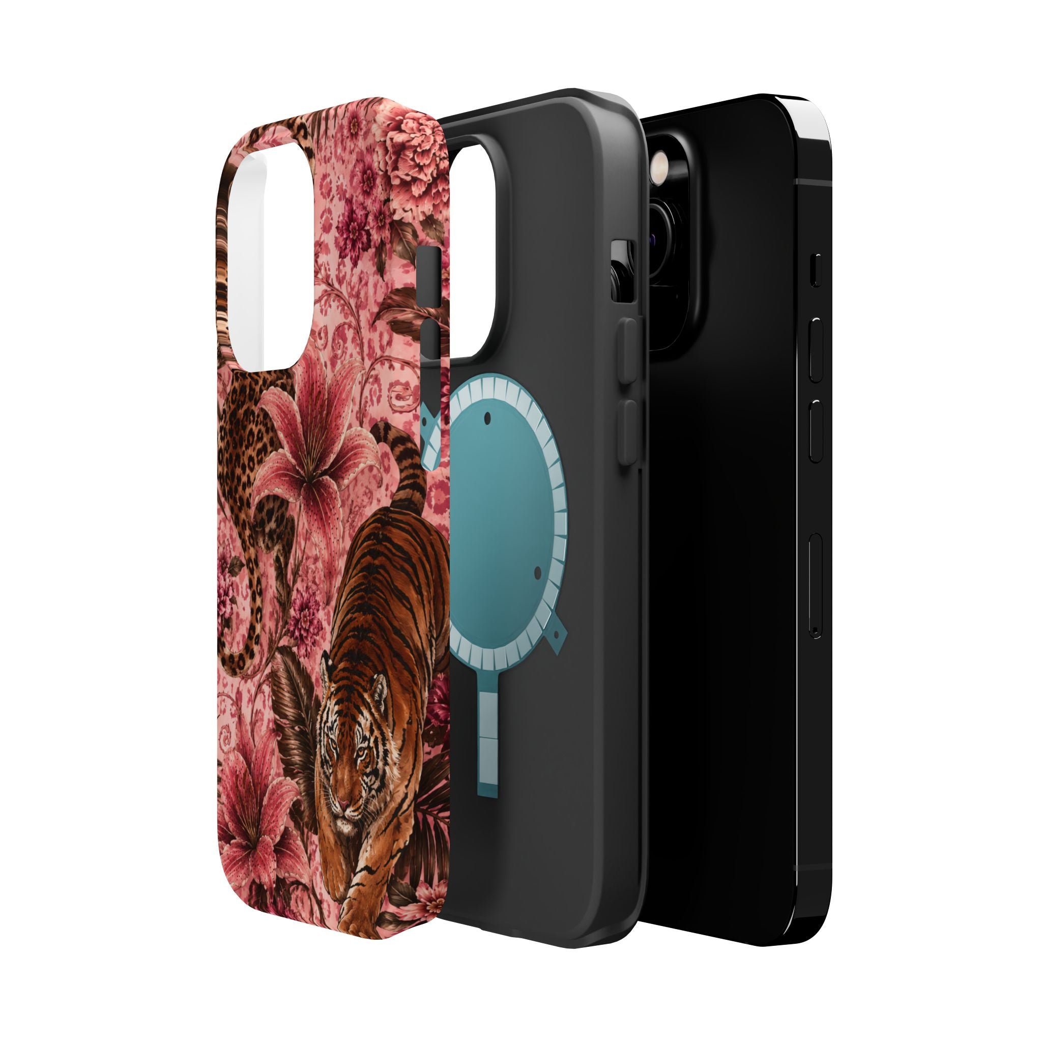 Floral Tiger Magnetic Phone Case — Impact-Resistant Stylish Protection