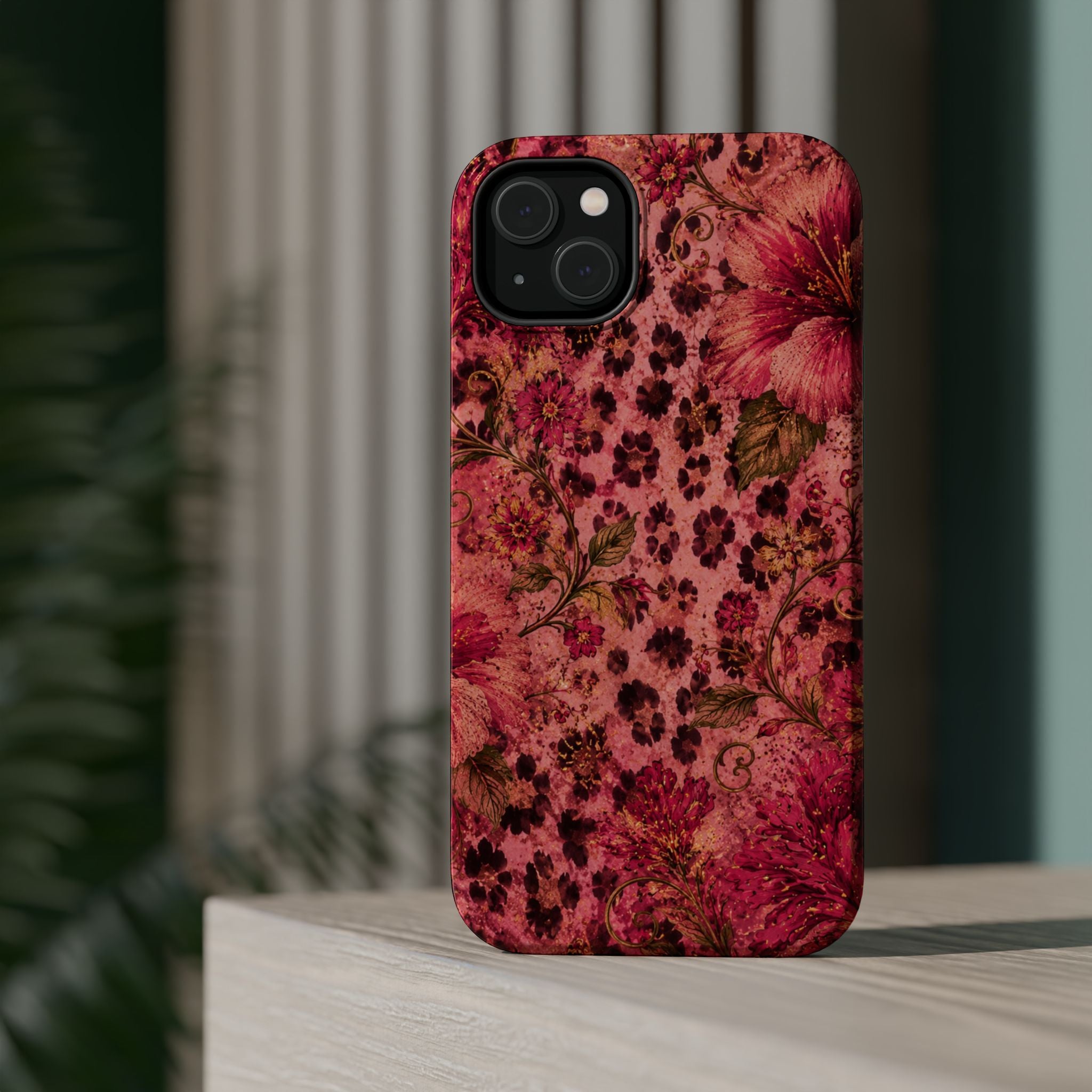Floral Vintage Rose Magnetic Impact-Resistant Phone Case