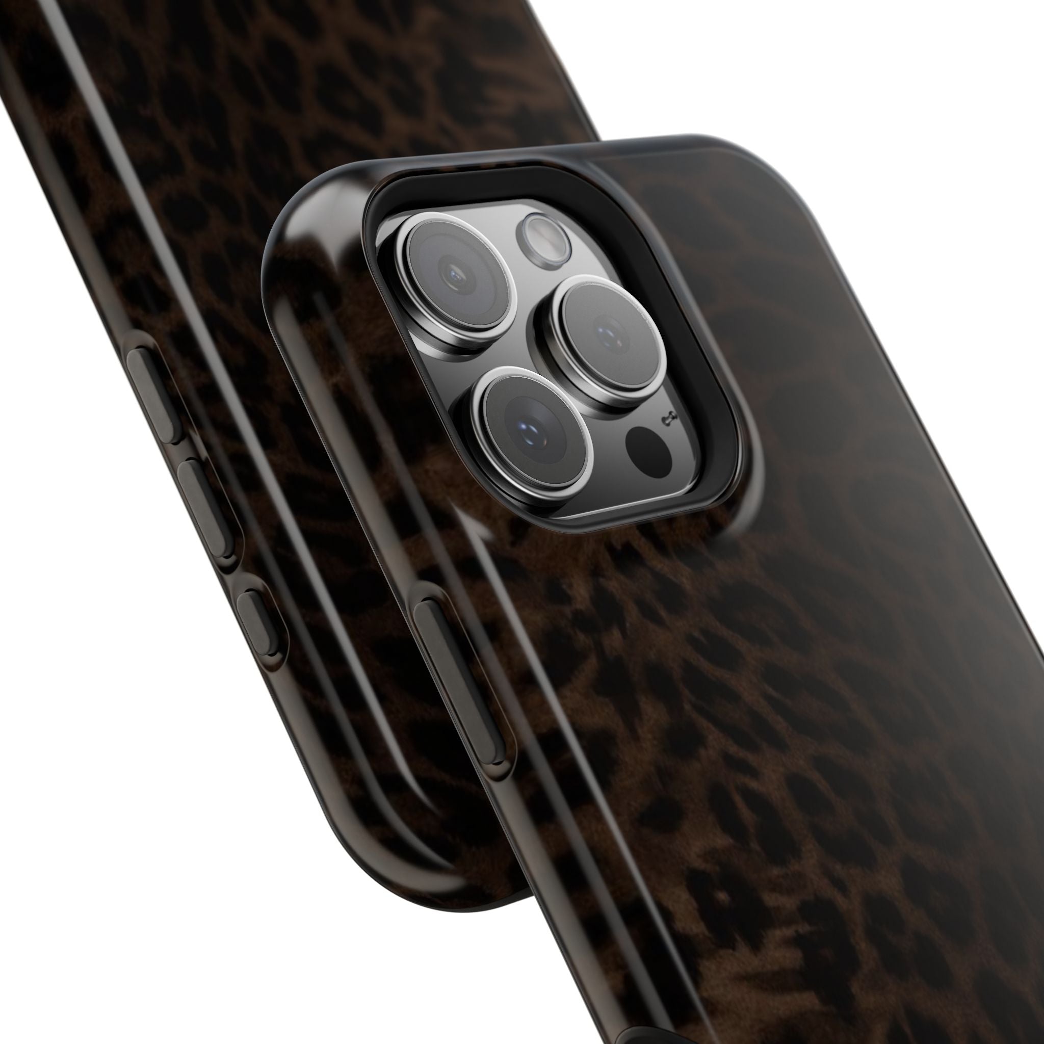 Brown Leopard Print MagSafe Phone Case | Shockproof Magnetic Protective Cover for iPhone