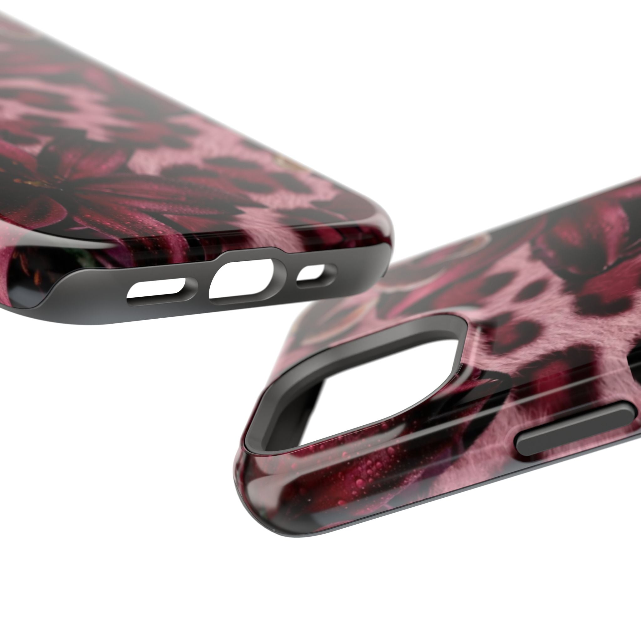Midnight Bloom Leopard Magnetic Phone Case | MagSafe Compatible Shockproof Protective Cover