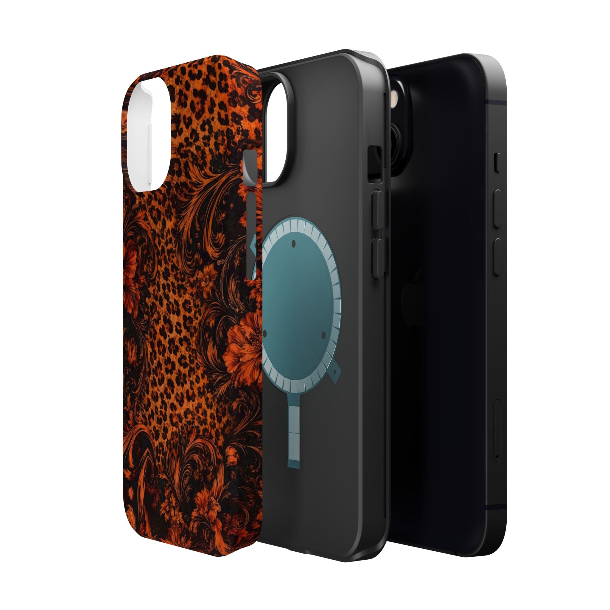 Leopard Baroque Magnetic Phone Case | MagSafe Compatible Shockproof Protective Cover