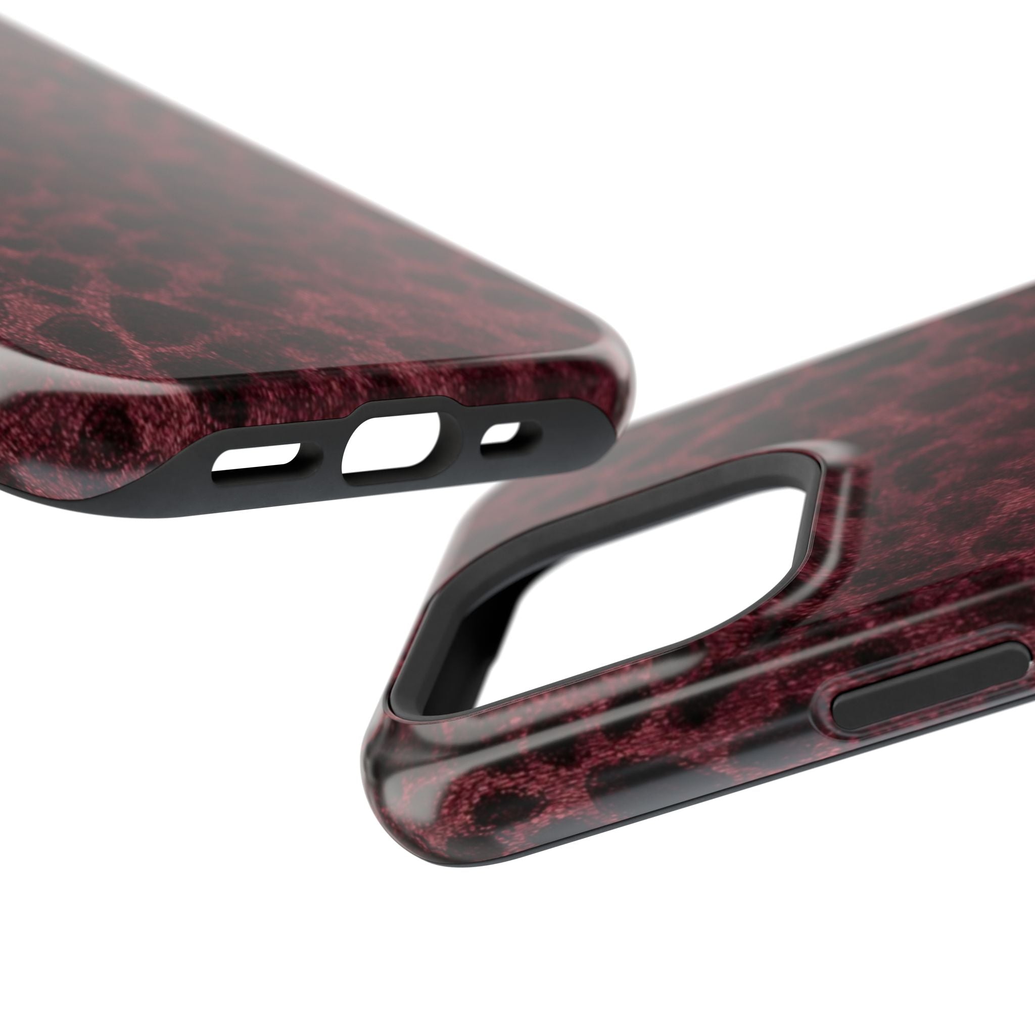 Burgundy Leopard Magnetic Phone Case | MagSafe Compatible Shockproof Protective Cover