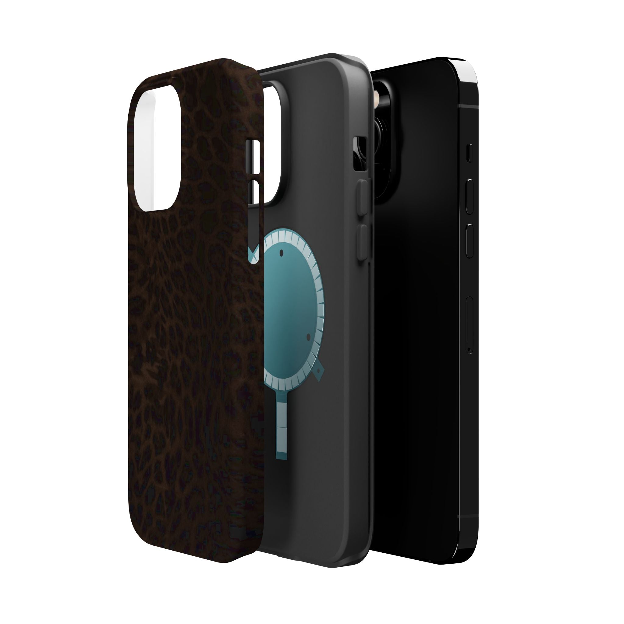 Leopard Print Magnetic Impact Phone Case — Shockproof Magnetic iPhone Cover