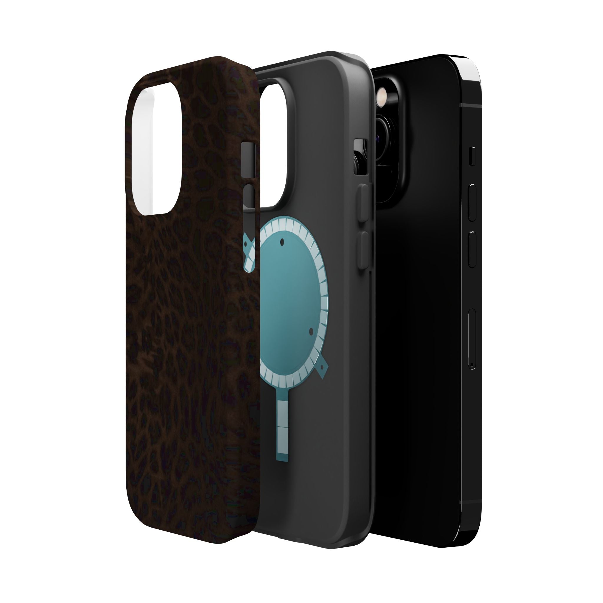 Leopard Print Magnetic Impact Phone Case — Shockproof Magnetic iPhone Cover