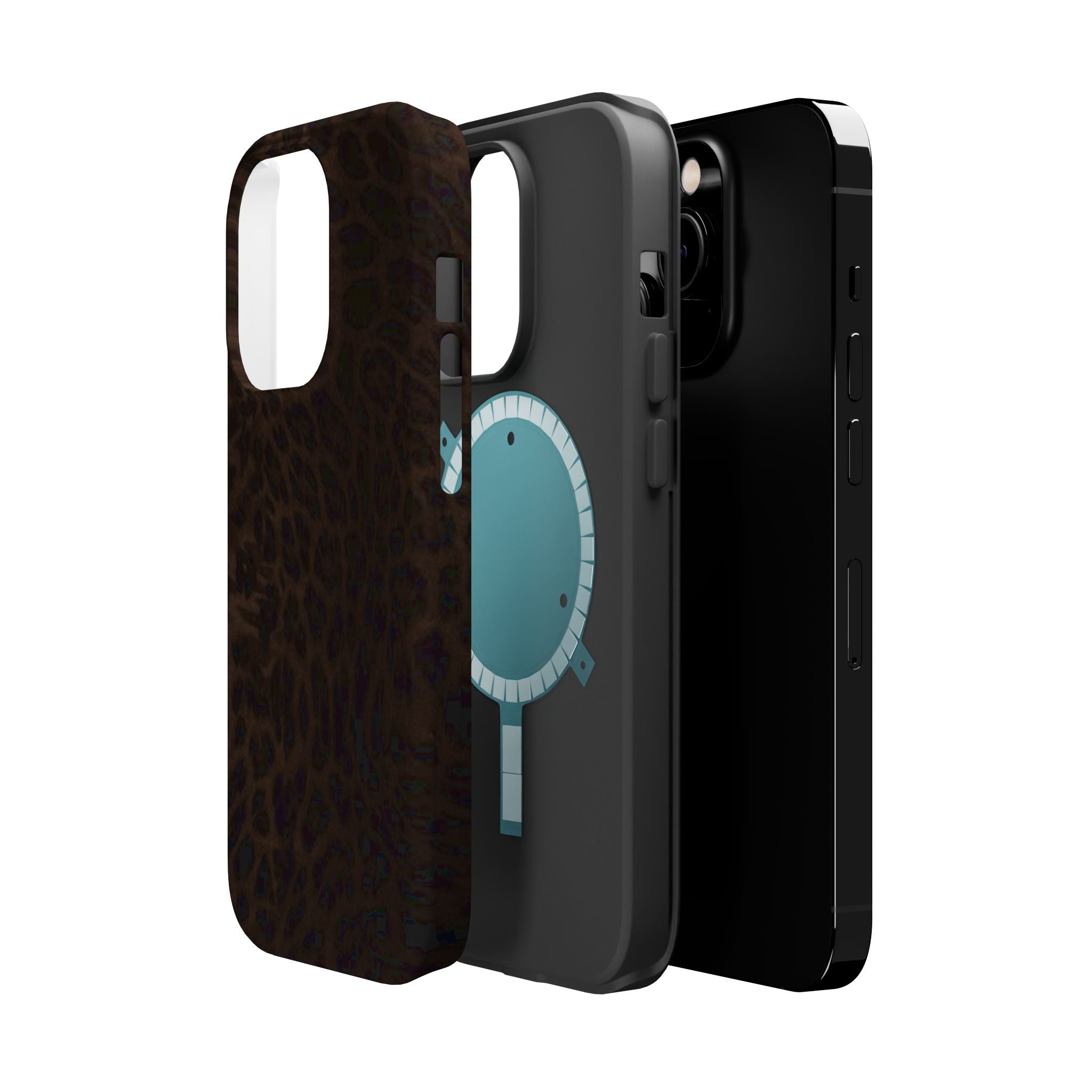 Brown Leopard Print MagSafe Phone Case | Shockproof Magnetic Protective Cover for iPhone
