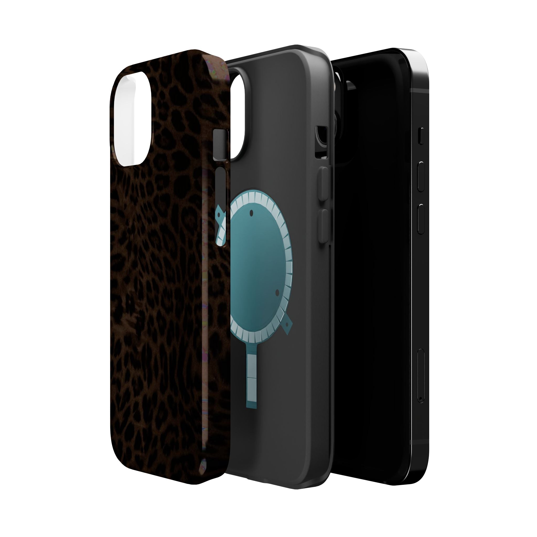 Leopard Print Magnetic Impact Phone Case — Shockproof Magnetic iPhone Cover